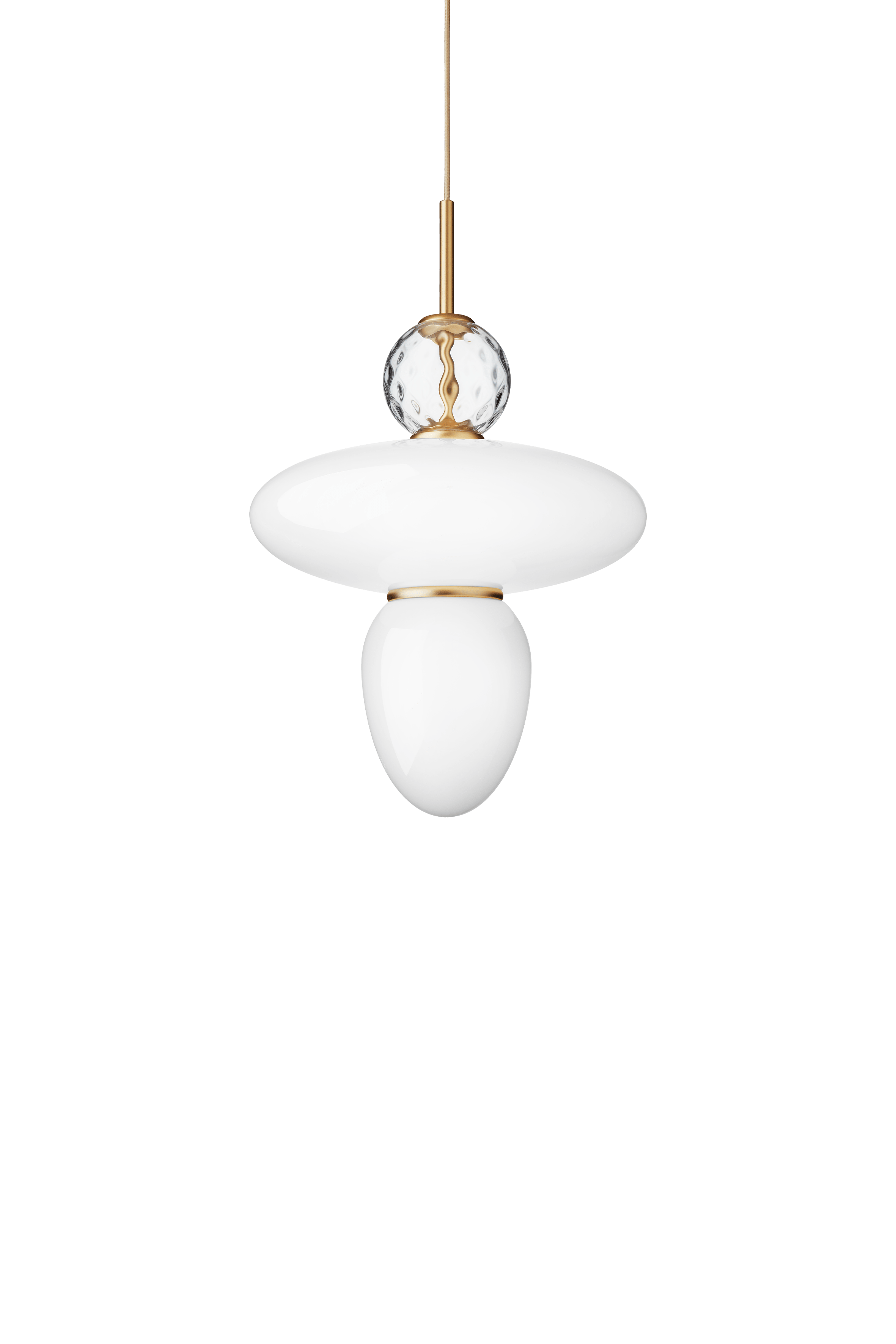 RIZZATTO 43 Brass Pendant Lamp with Opal Glass