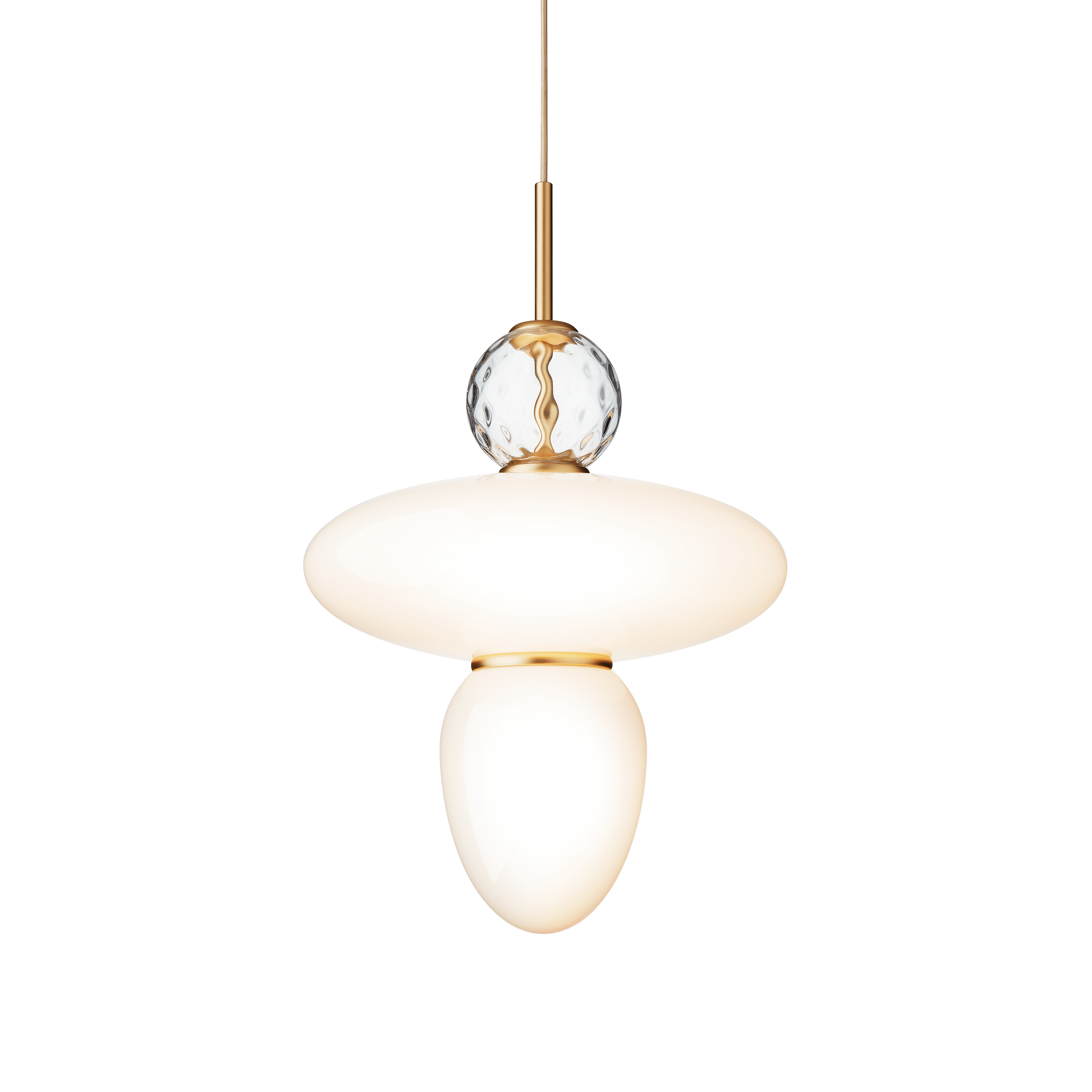 RIZZATTO 43 Brass Pendant Lamp with Opal Glass