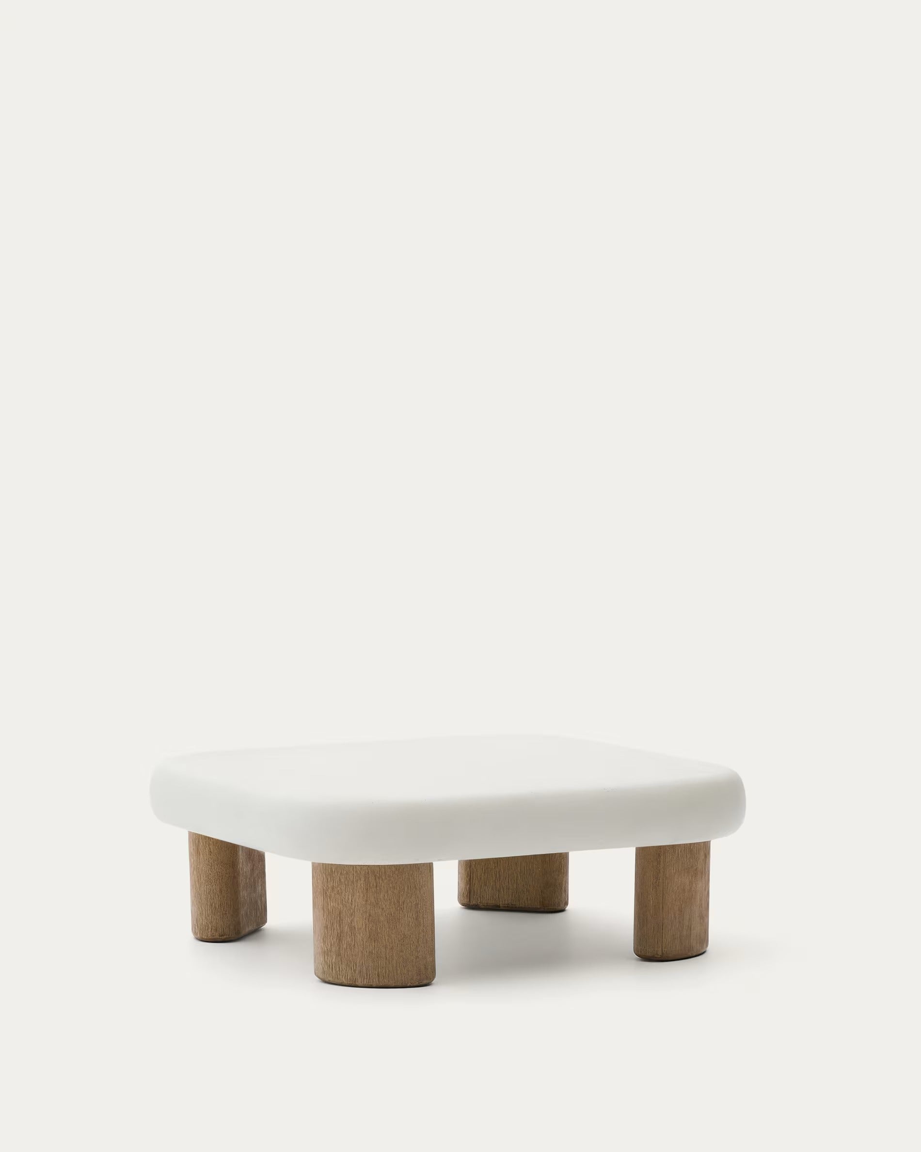 LABRA Outdoor-Couchtisch aus Zement und Akazienholz