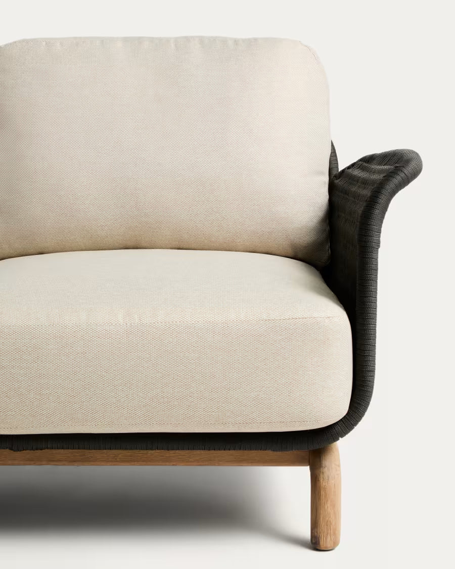 Garten-Sofa 2-sitzig ALIPA beige mit Schwarz