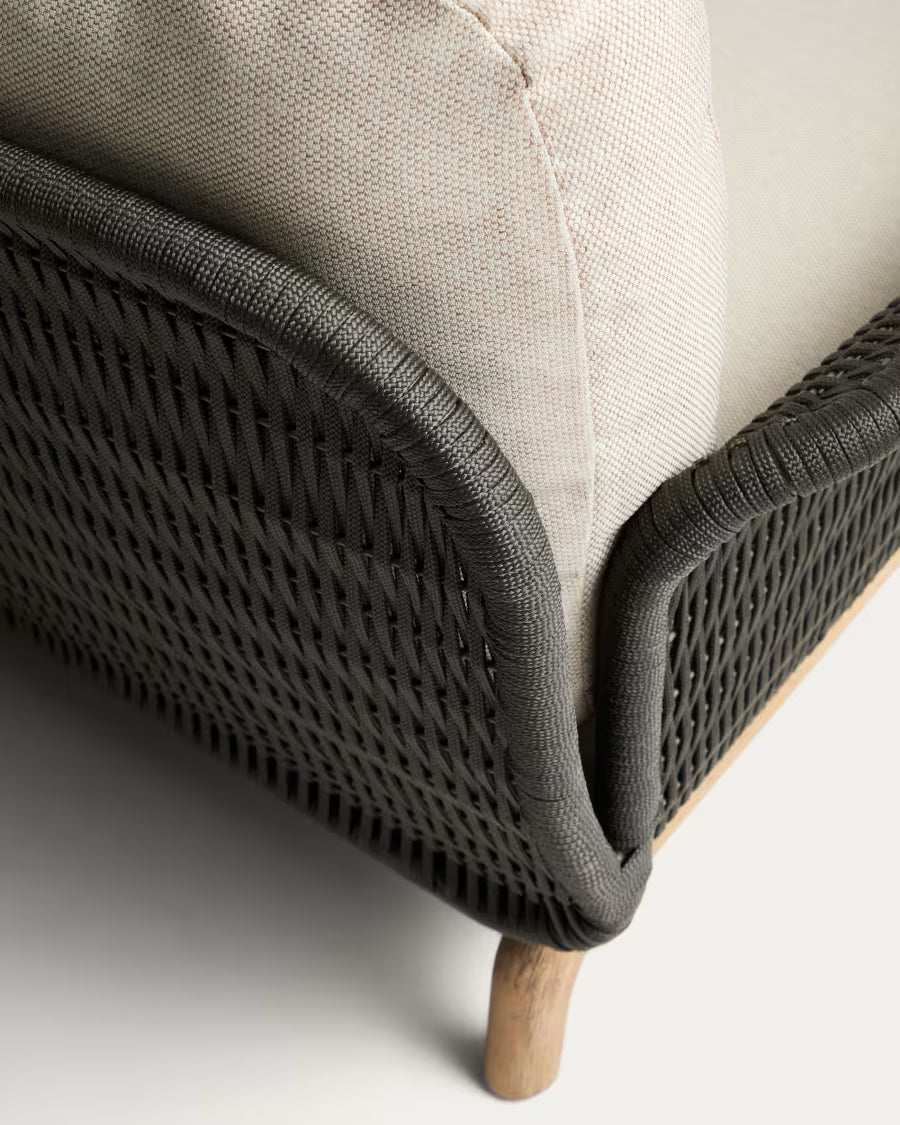 Garten-Sofa 2-sitzig ALIPA beige mit Schwarz