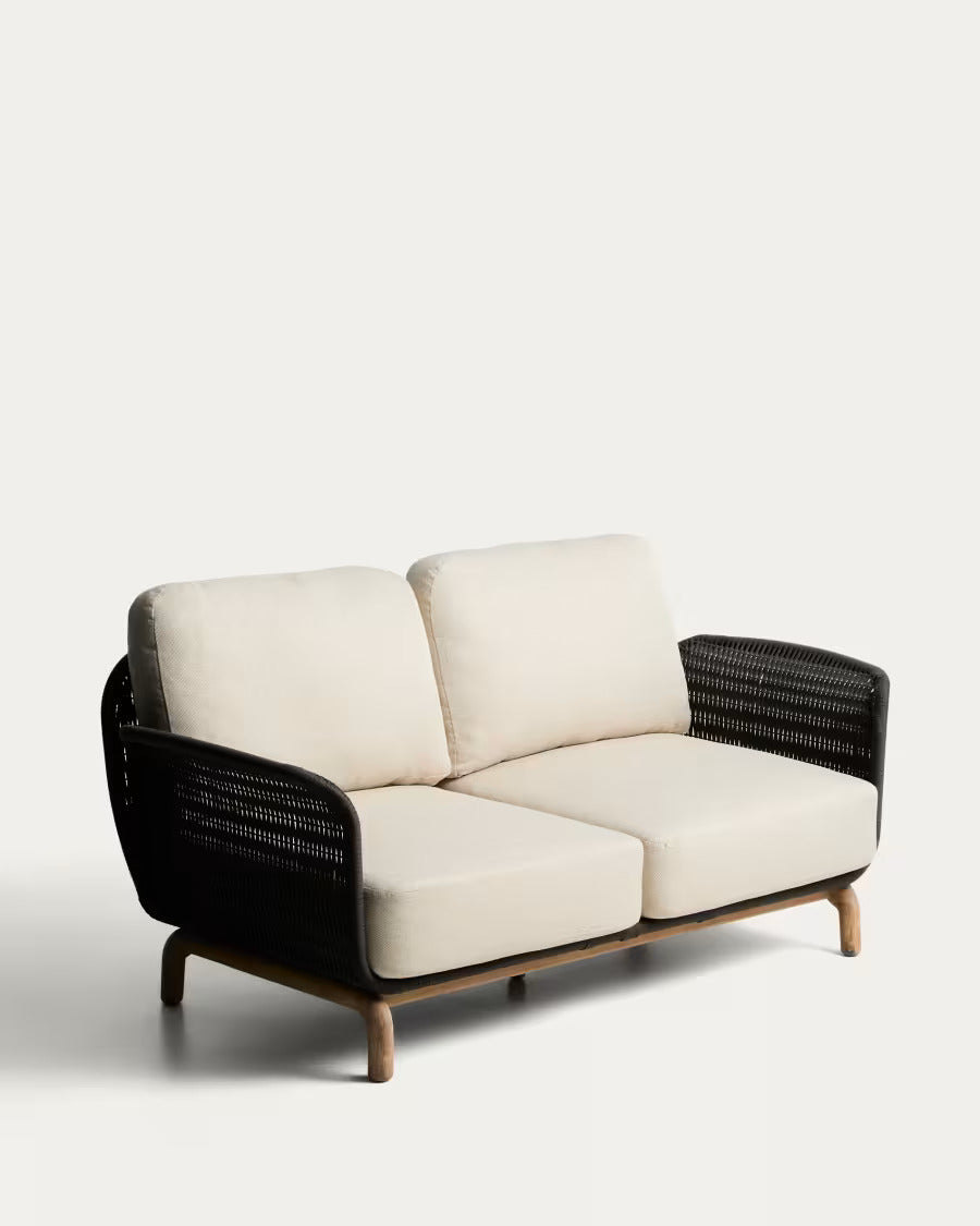 Garten-Sofa 2-sitzig ALIPA beige mit Schwarz
