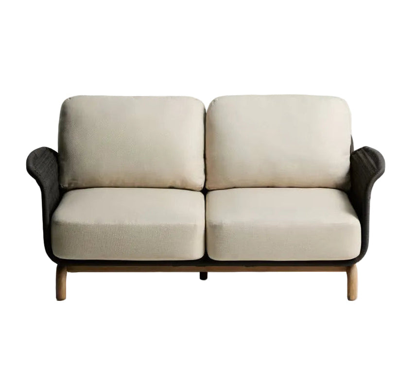 Garten-Sofa 2-sitzig ALIPA beige mit Schwarz