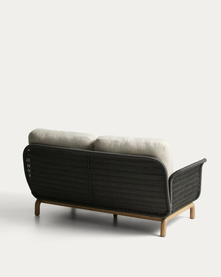 Garten-Sofa 2-sitzig ALIPA beige mit Schwarz