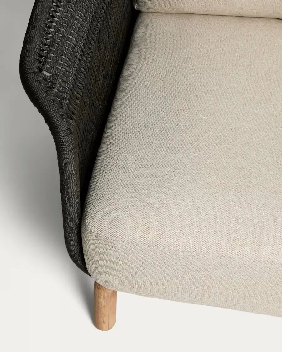 Sofa ogrodowa 3-osobowa ALIPA czarny z beżowym – Kave Home