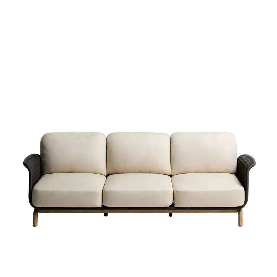 Garten-Sofa 3-Sitzer ALIPA schwarz mit beige