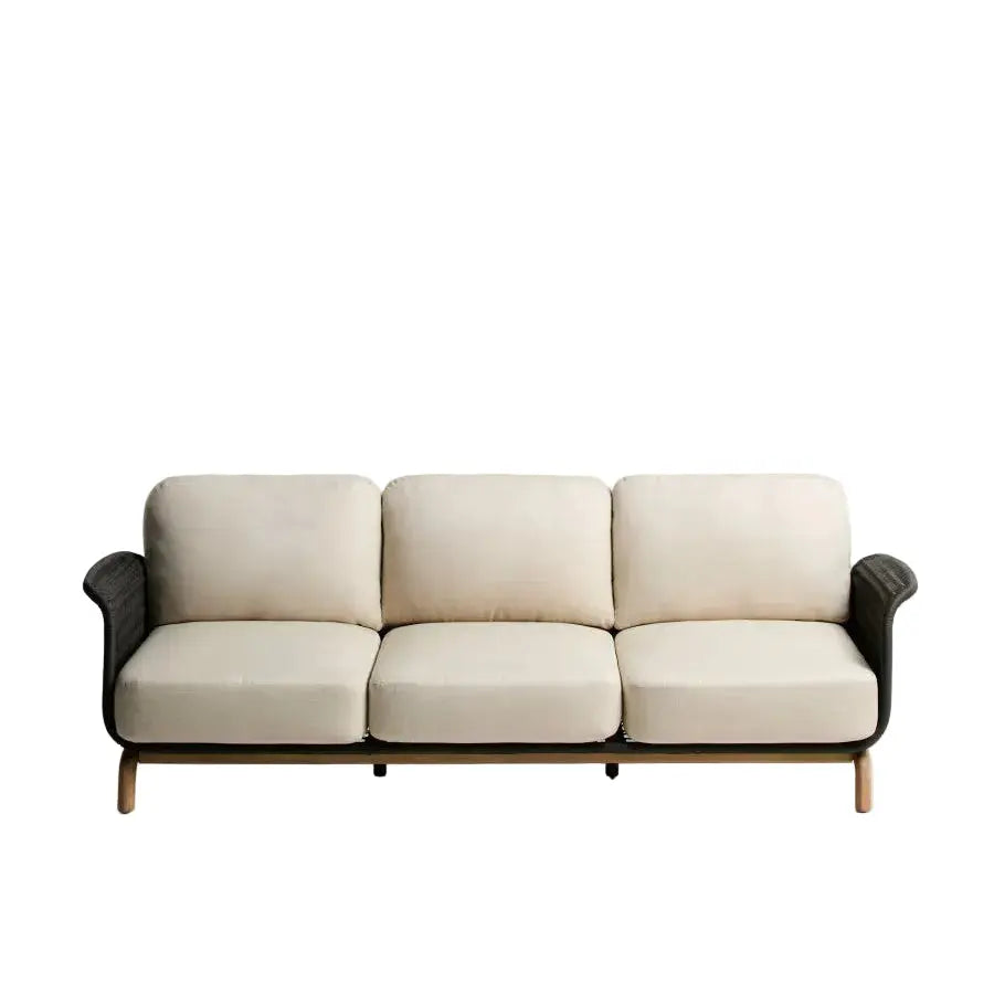 Sofa ogrodowa 3-osobowa ALIPA czarny z beżowym – Kave Home