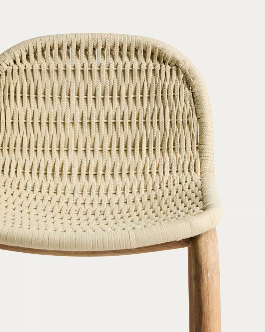 ALIPA Outdoor Bar Chair Beige with Acacia Wood