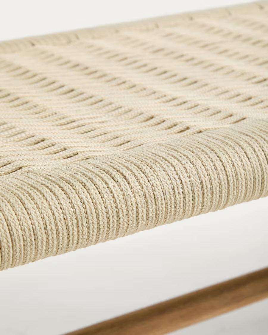 Außenbank ALIPA beige mit Akazienholz