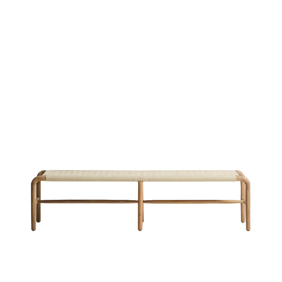 Außenbank ALIPA beige mit Akazienholz