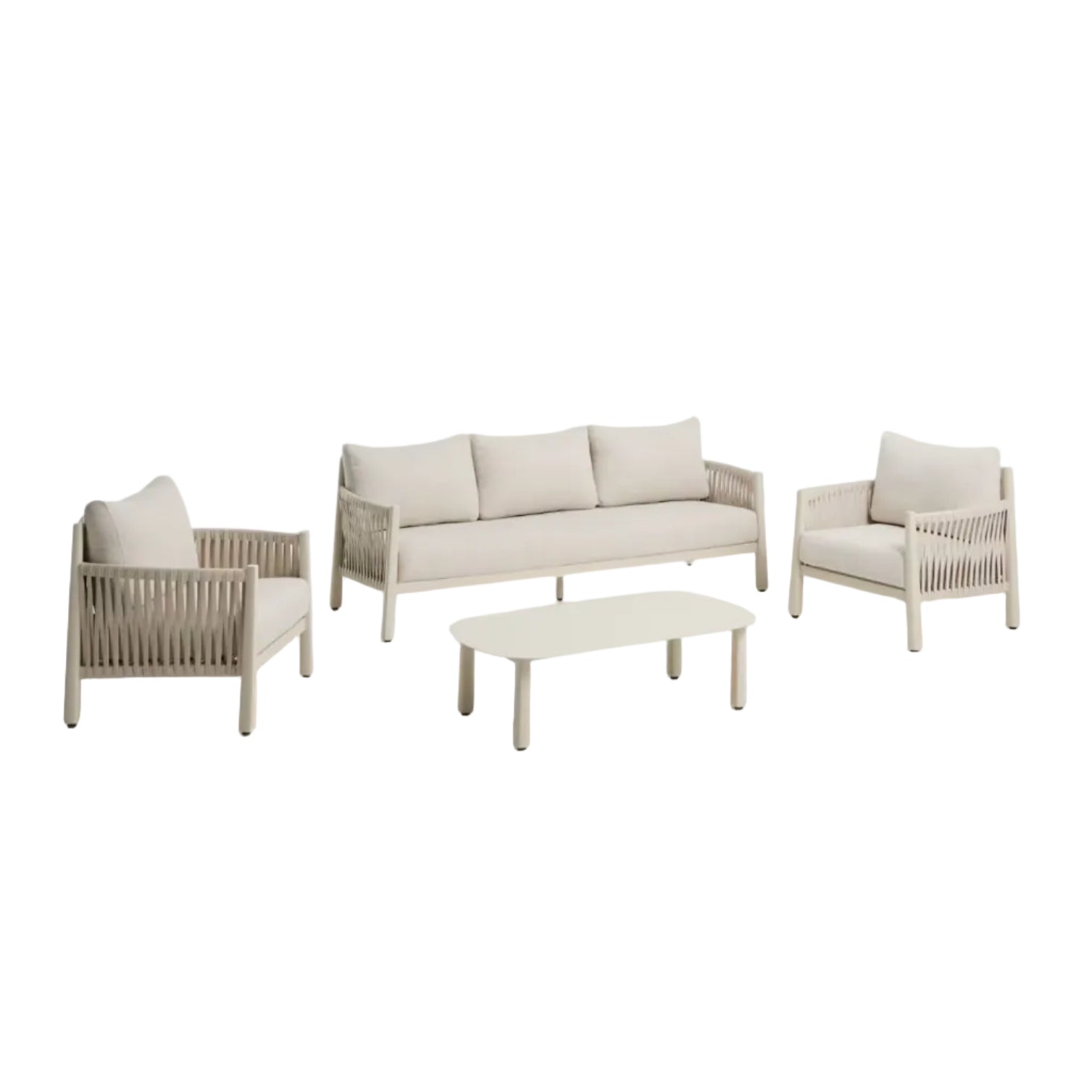 Gartenmöbelset ALERIA beige mit heller Basis