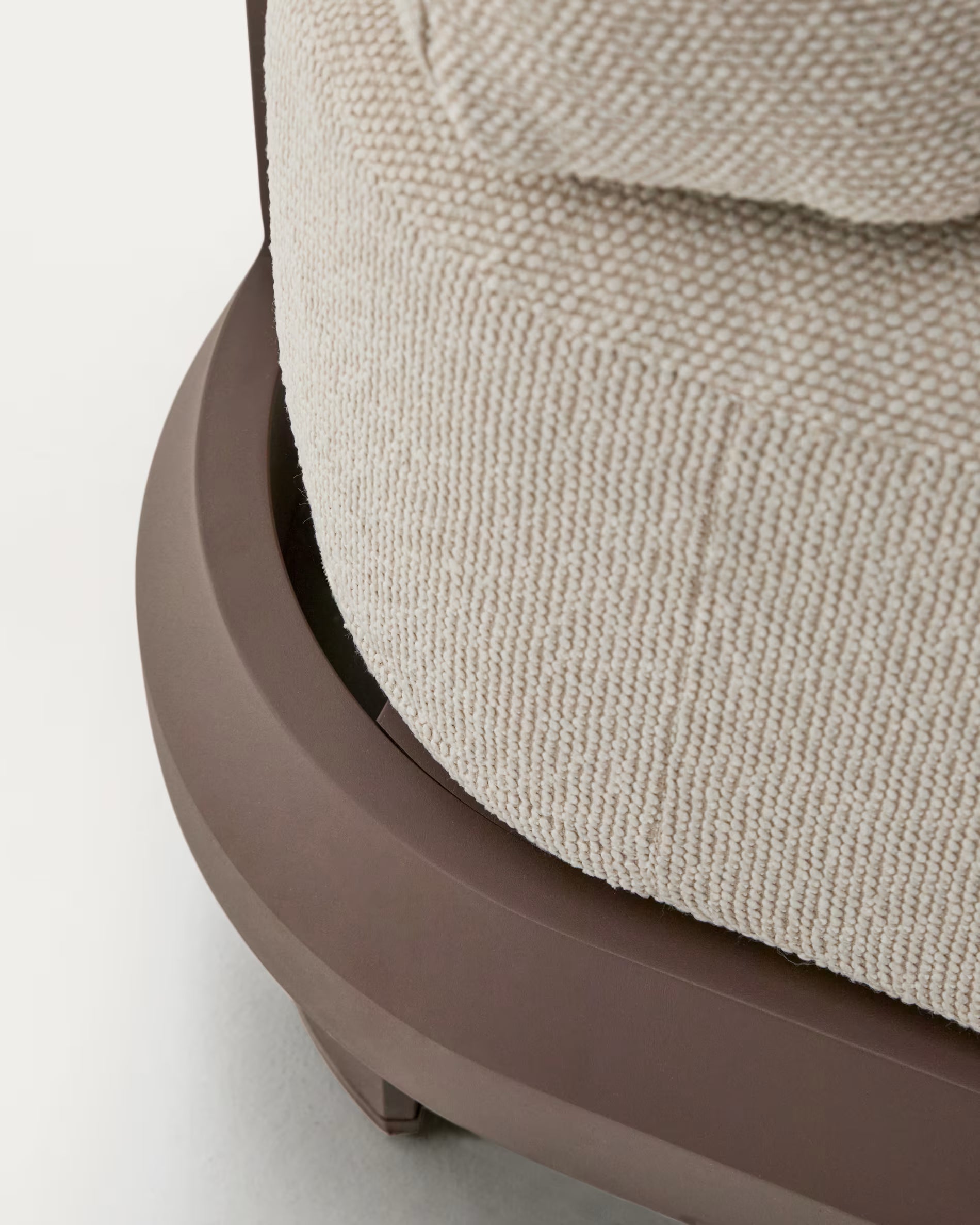 Gartenbank 3-sitzig NERANO hellbeige mit braunem Gestell