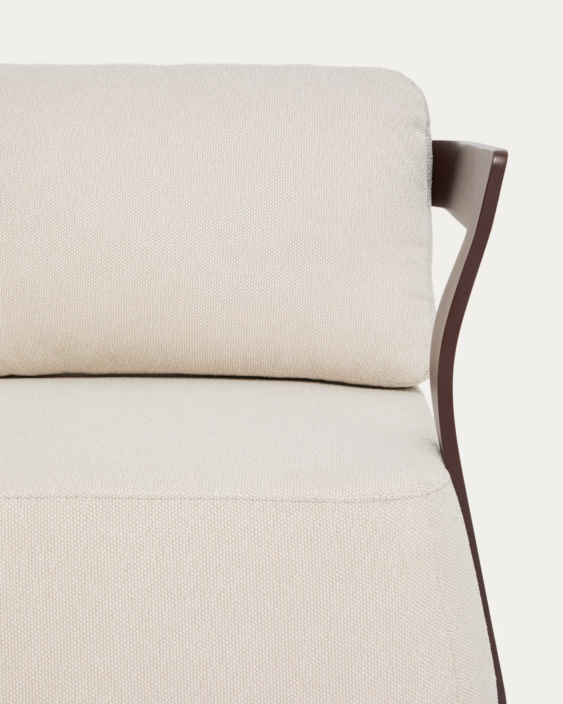 TAMARIS ecru 3-seater garden sofa with brown base