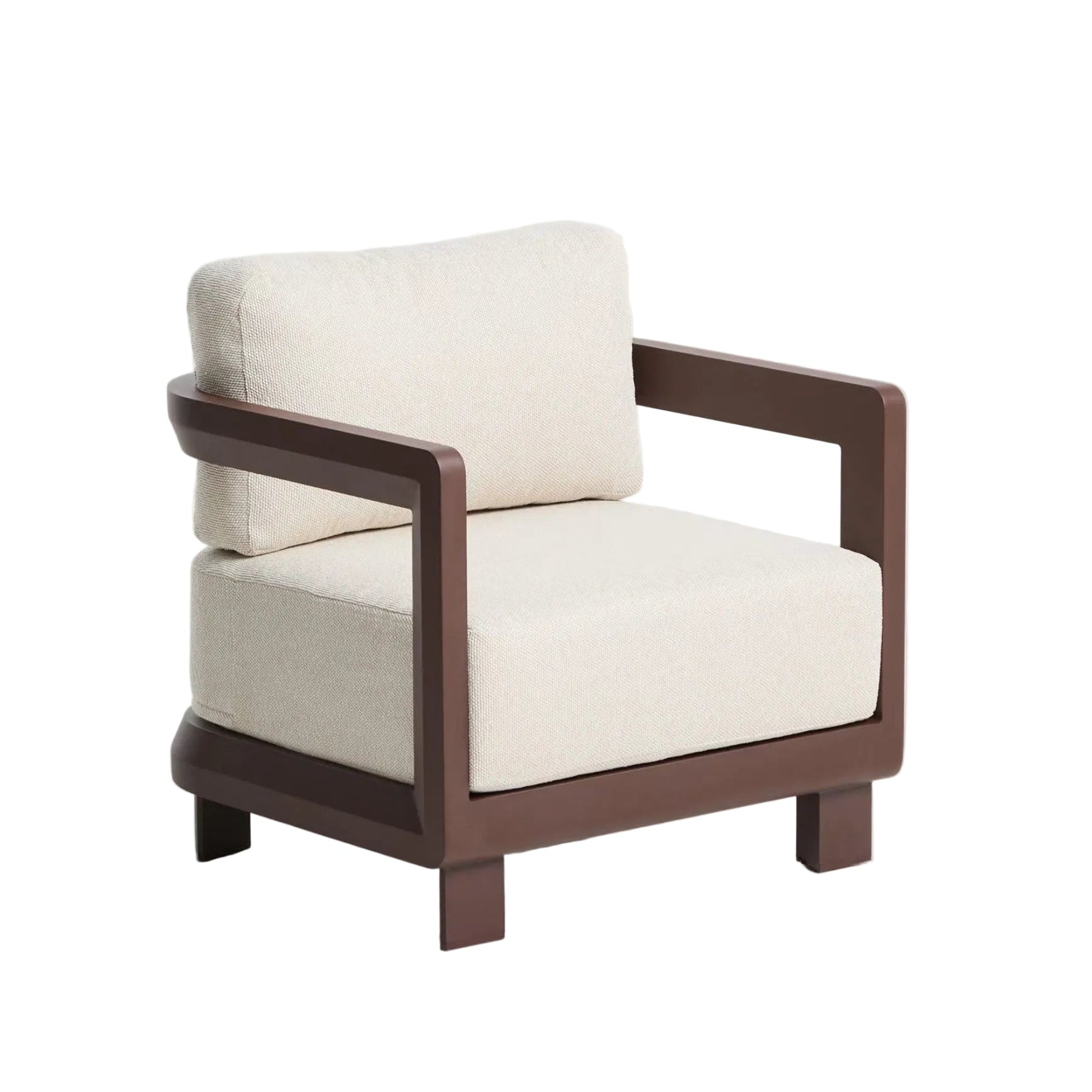 Gartenstuhl NERANO in Beige mit braunem Gestell