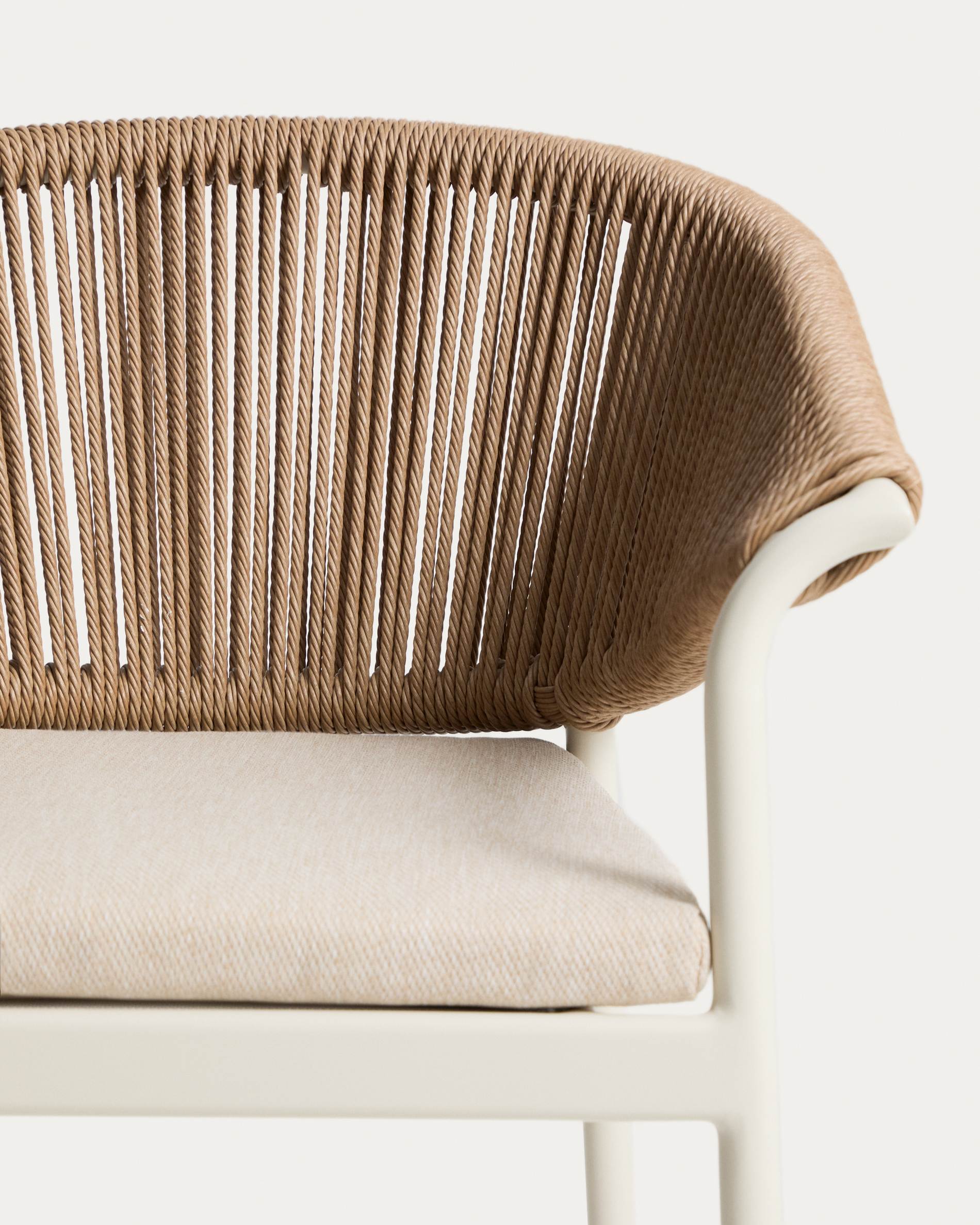 ZUARA Ecru Garden Chair with Brown