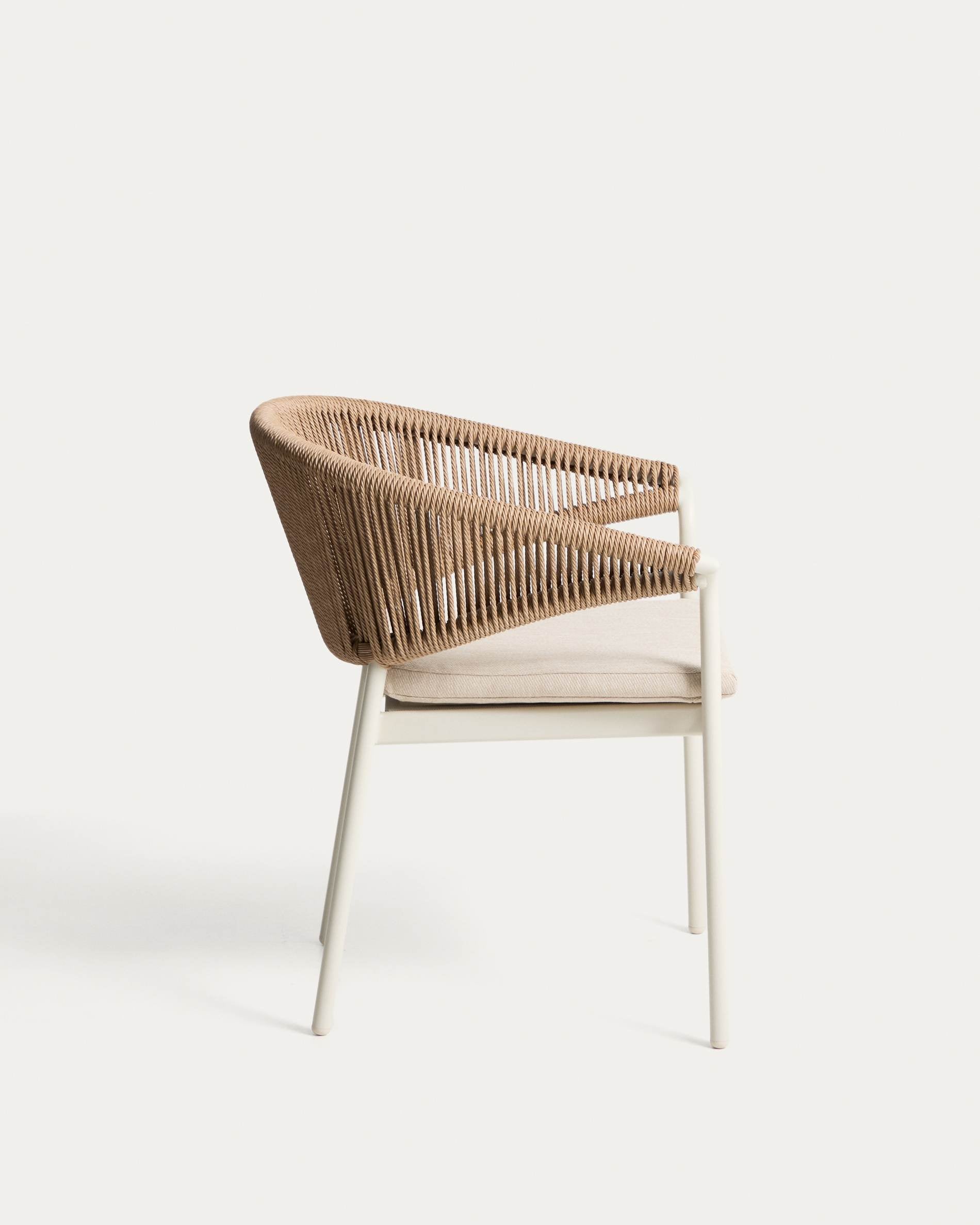 ZUARA Ecru Garden Chair with Brown