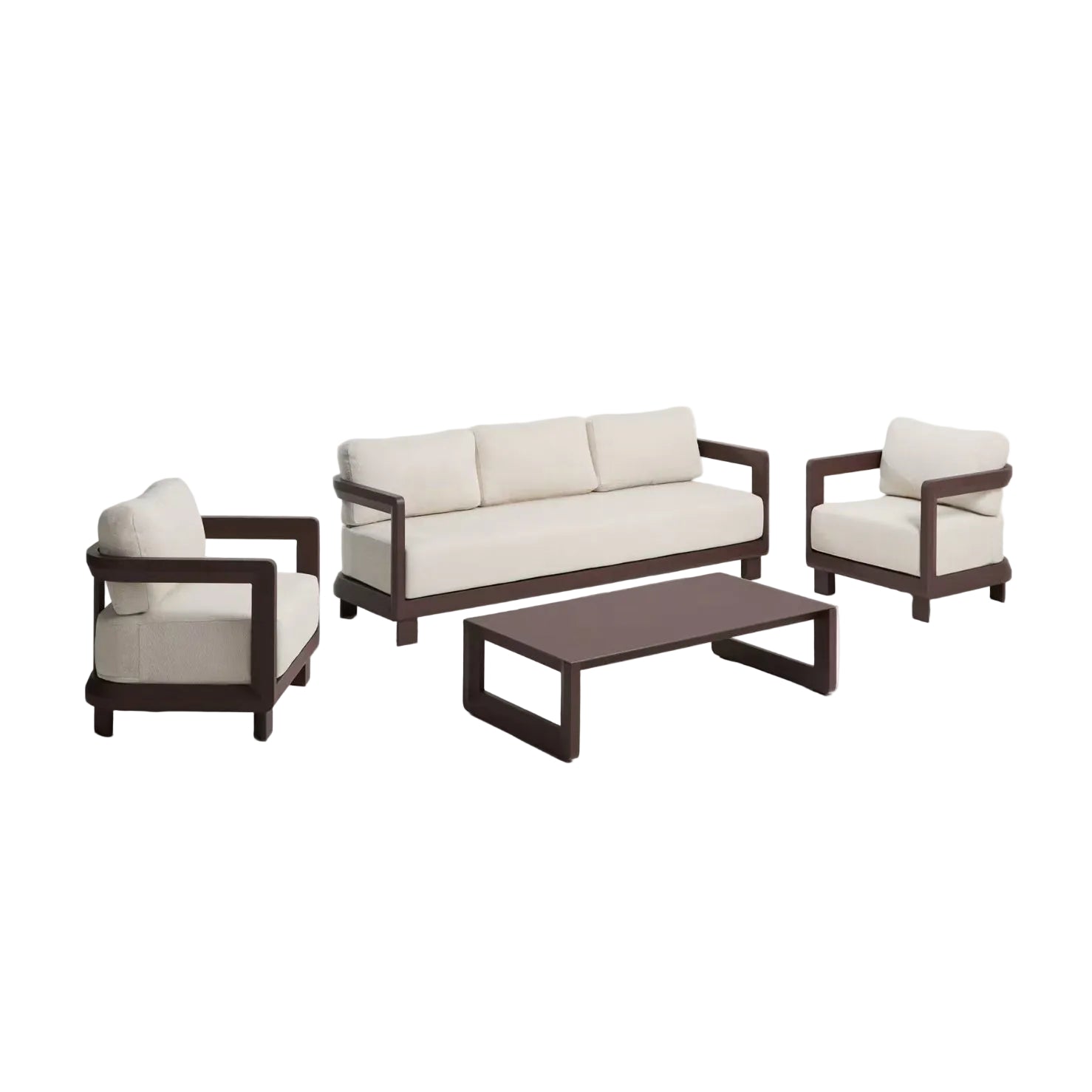 4-Piece Garden Set NERANO Brown