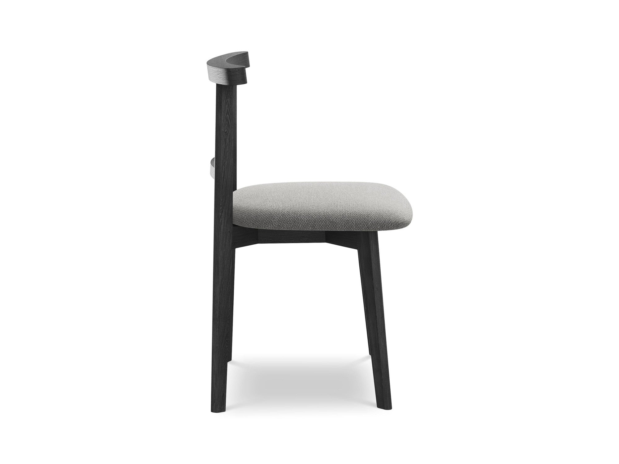 OHELO Chair in Light Gray Boucle with Black Beech Base