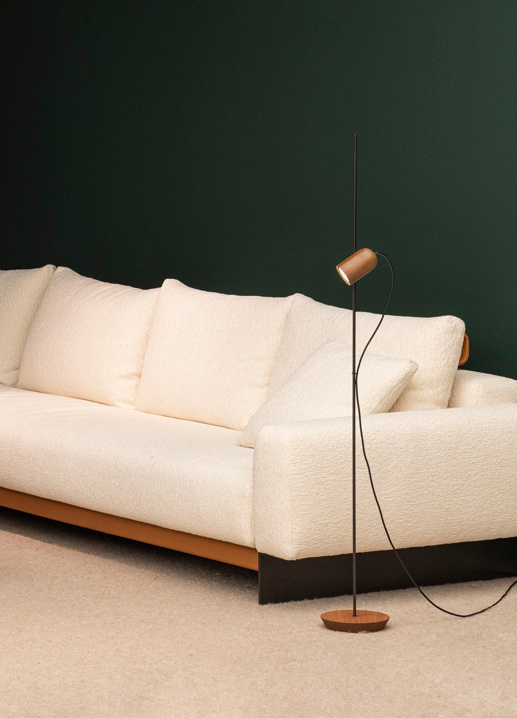 ONFA Floor Lamp in Walnut Wood with Graphite Finish