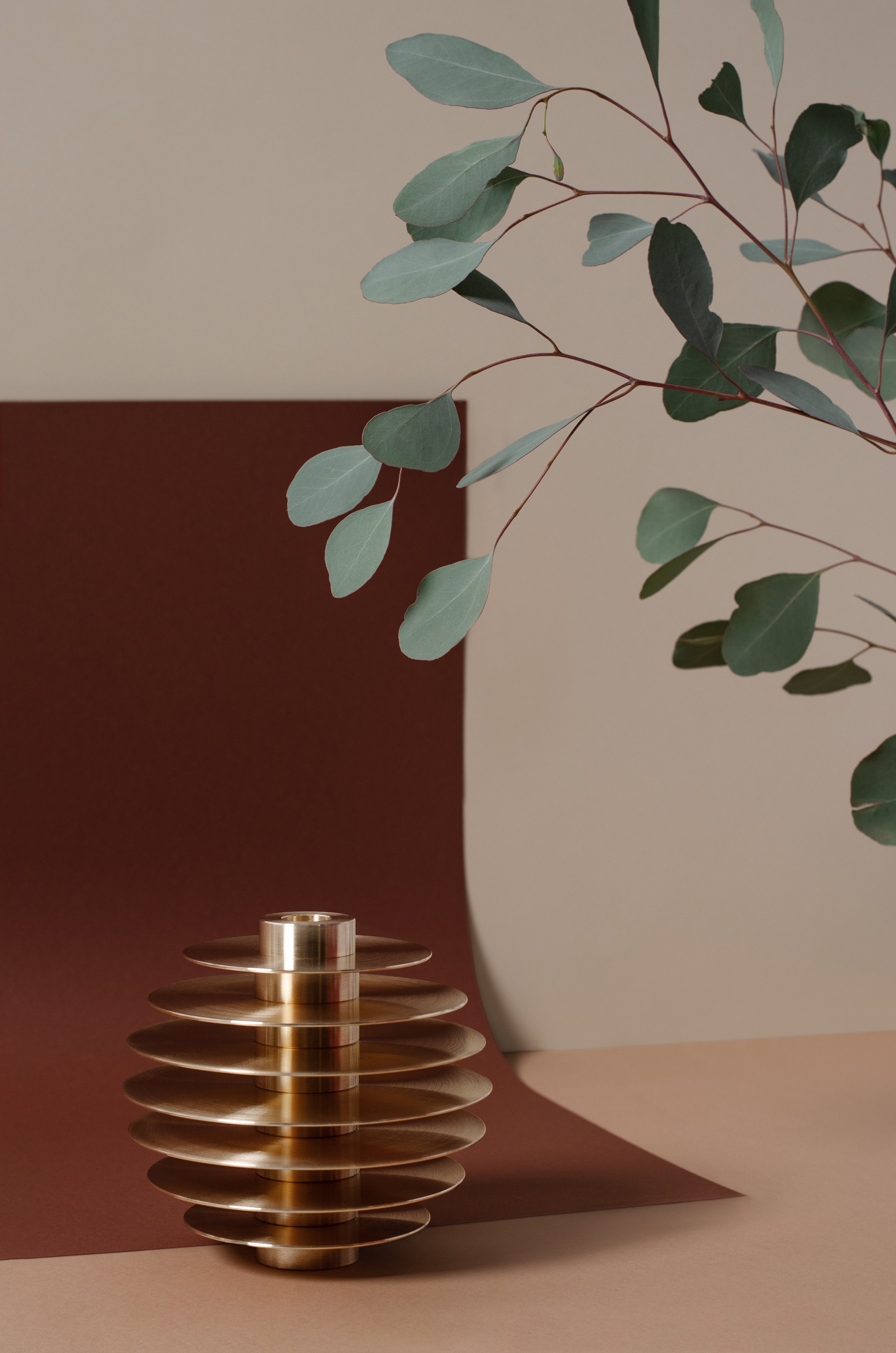 Set von ORB Kerzenhaltern aus Messing