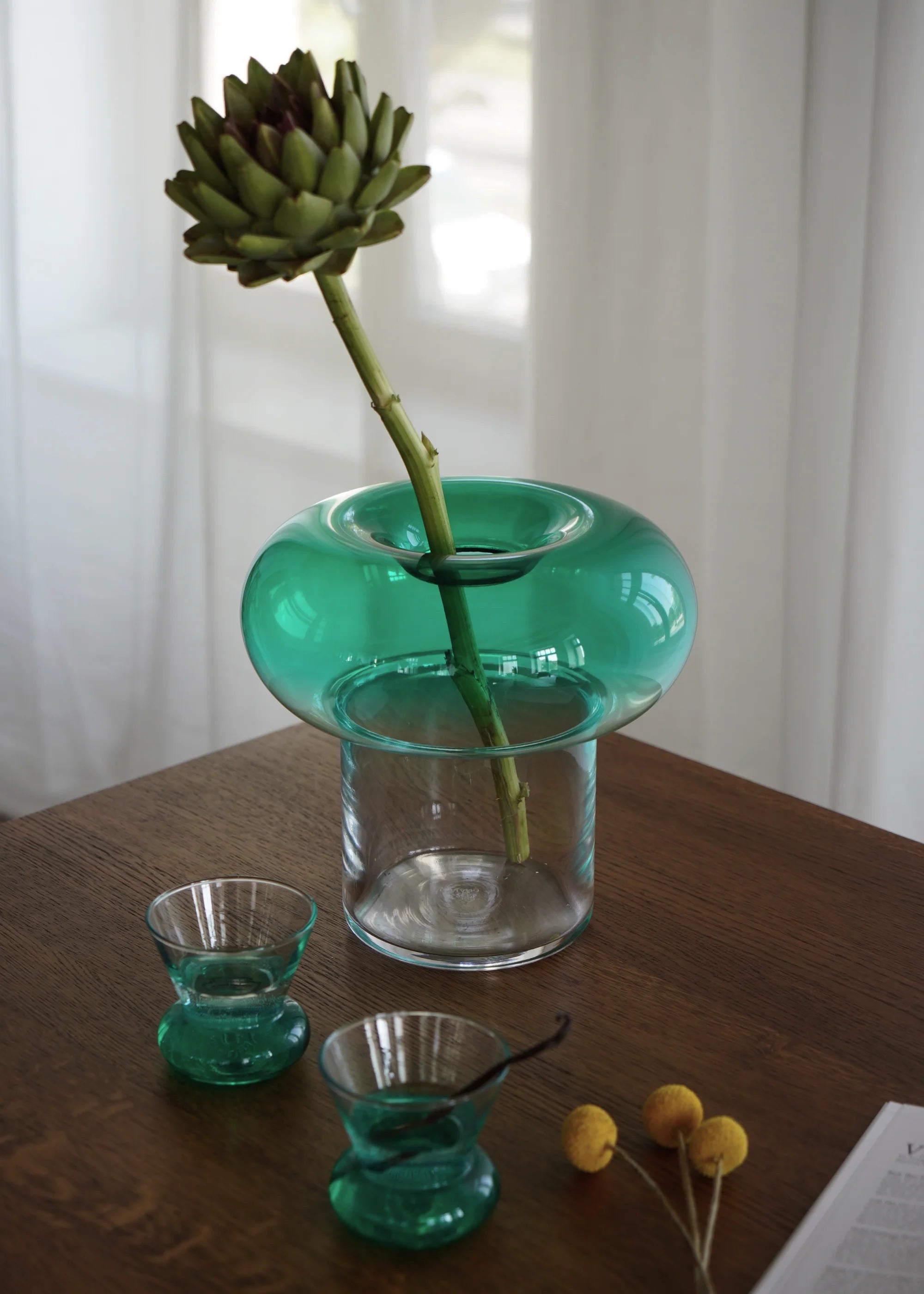 Glas ORIO grünes Glas geblasen