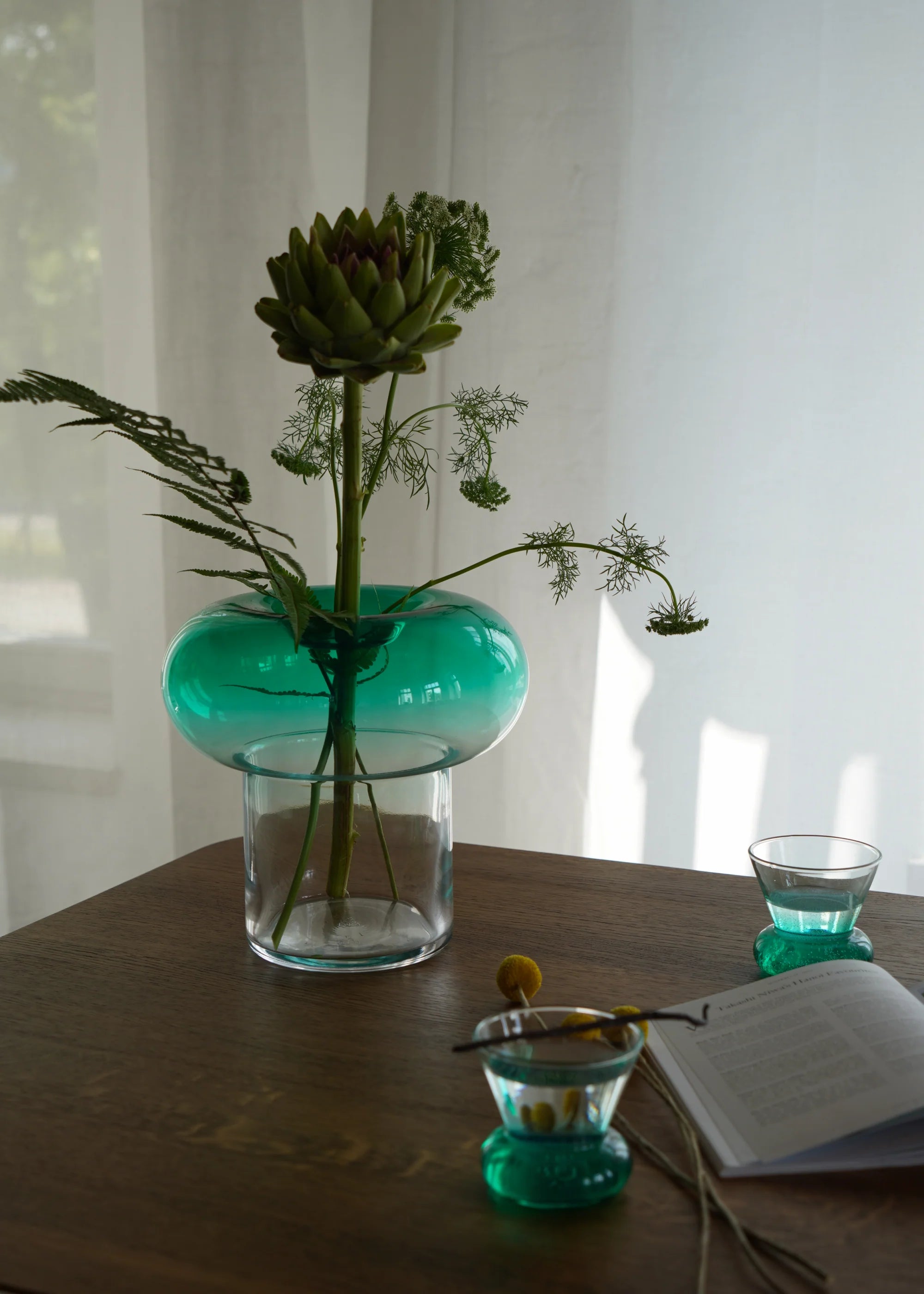 Glas ORIO grünes Glas geblasen