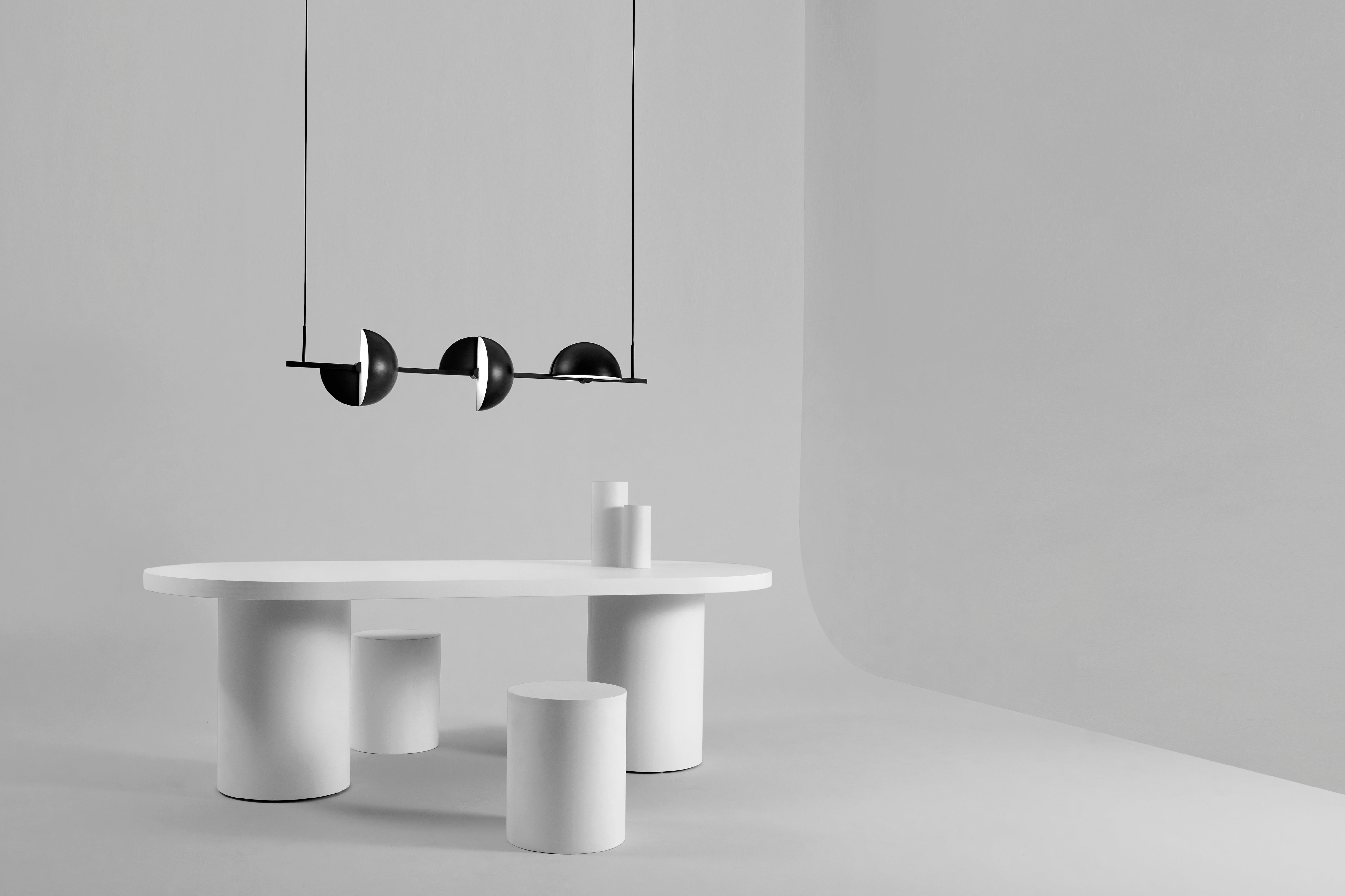 TRAPEZE TRIPLETTE black pendant lamp