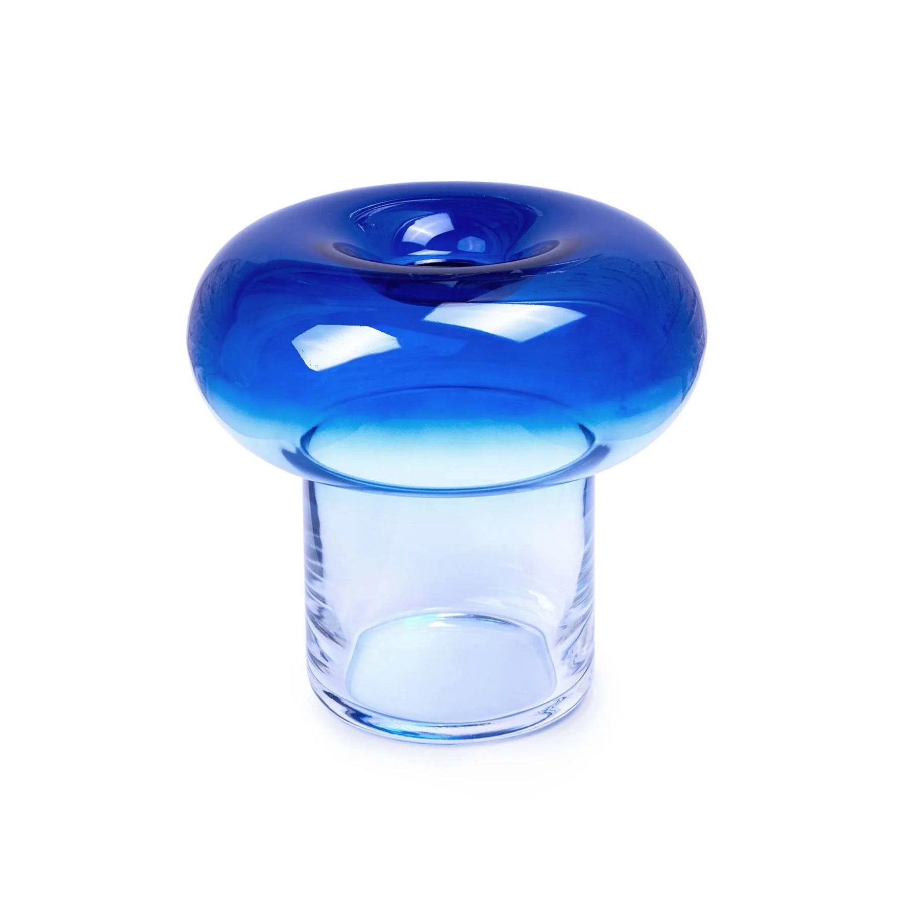 Vase ORIO blaues mundgeblasenes Glas