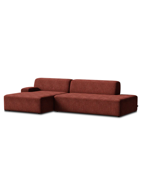 Sofa modułowa UMI - szezlong lewostronny kasztanowy czerwony
