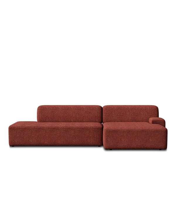 Sofa modułowa UMI - szezlong prawostronny kasztanowy czerwony
