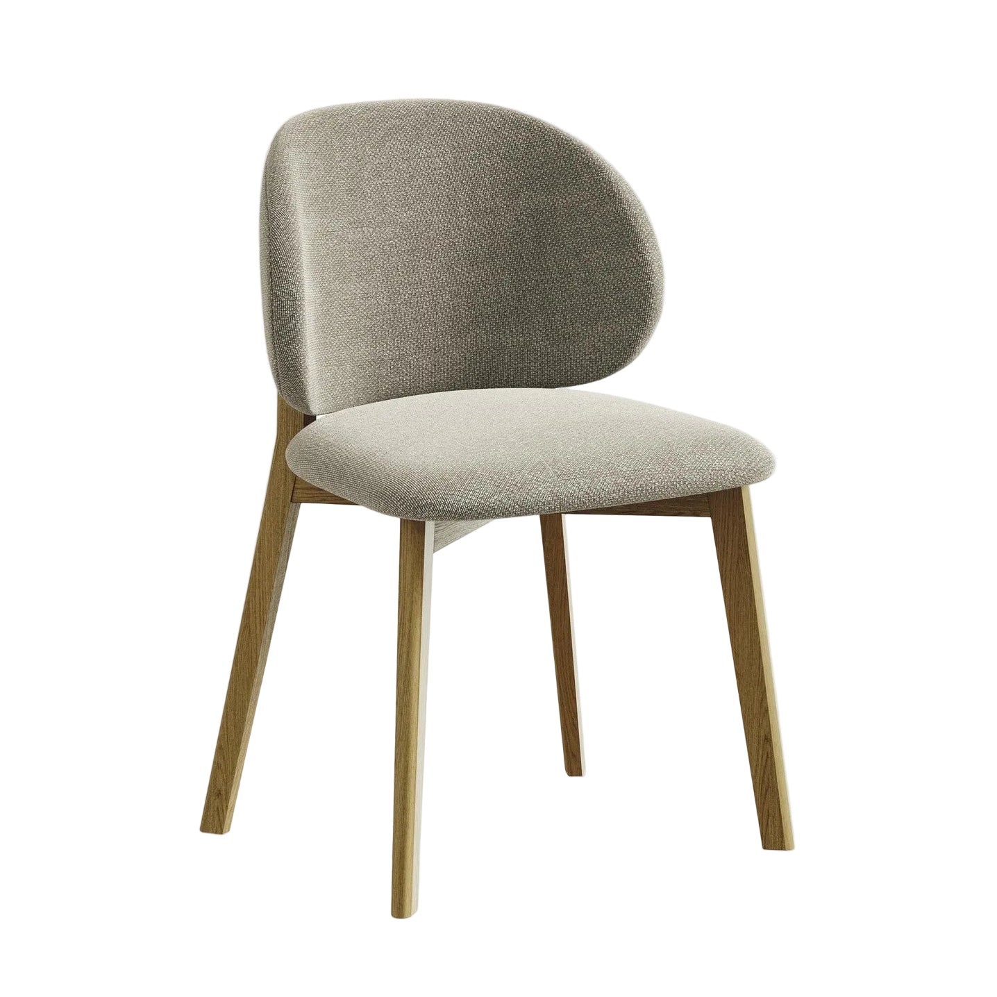 Stuhl PAHOA taupe Boucle mit Buchenbasis