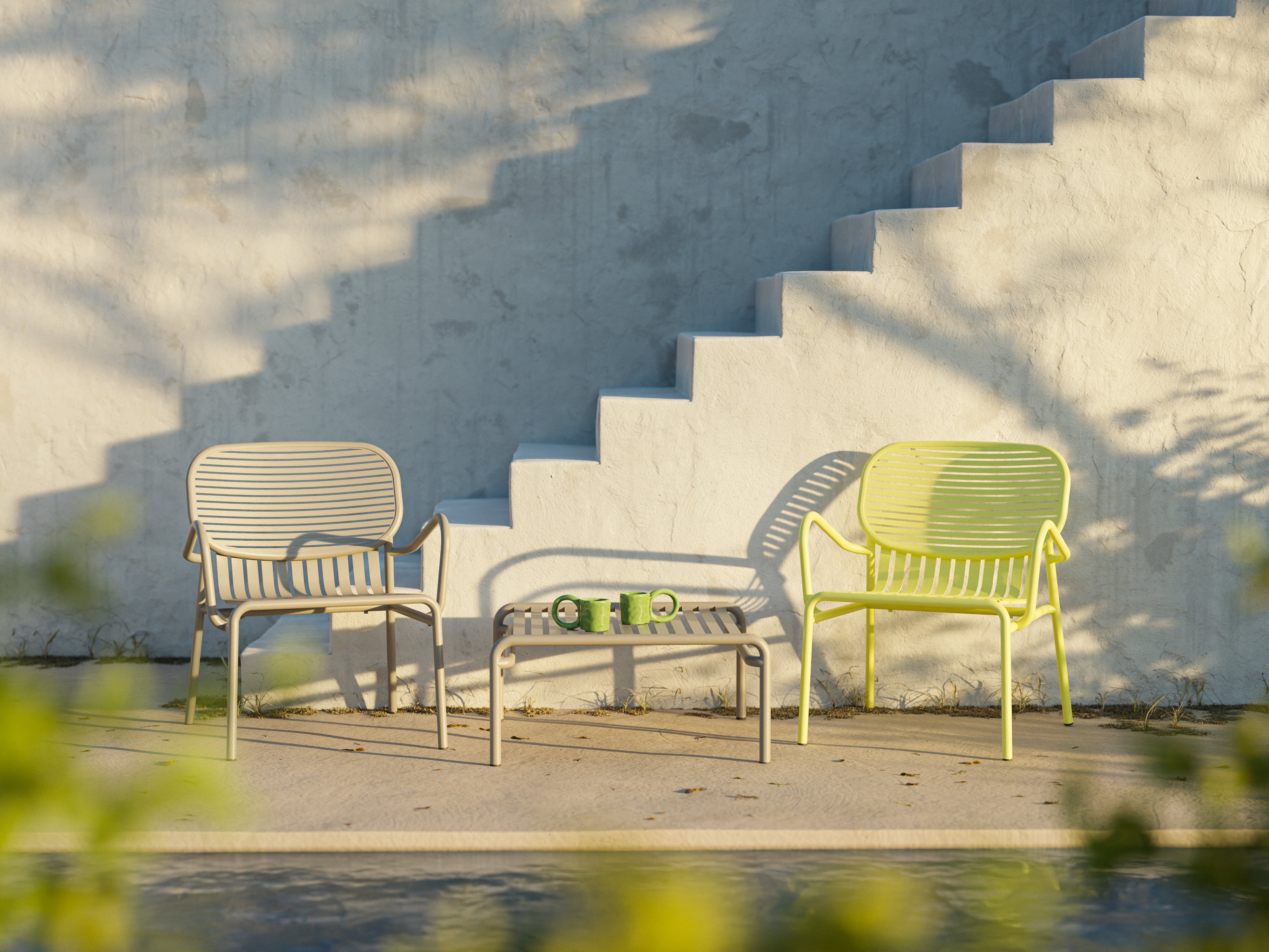 Quadratischer Gartenkaffee-Tisch WEEK-END in Schwarz