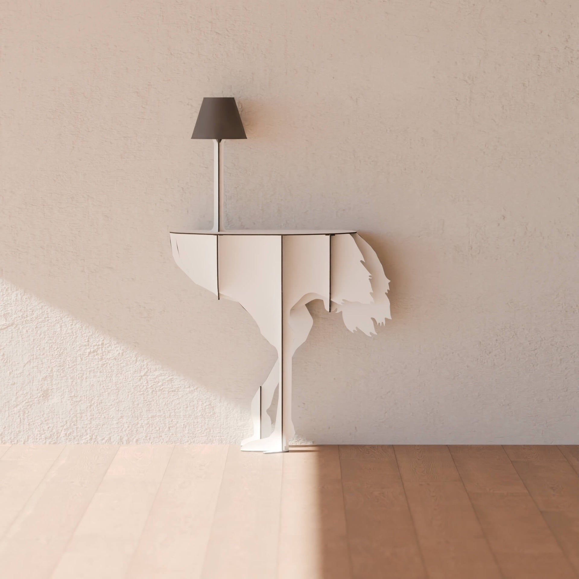 Konsolentisch mit Lampe DIVA LUCIA in Weiß