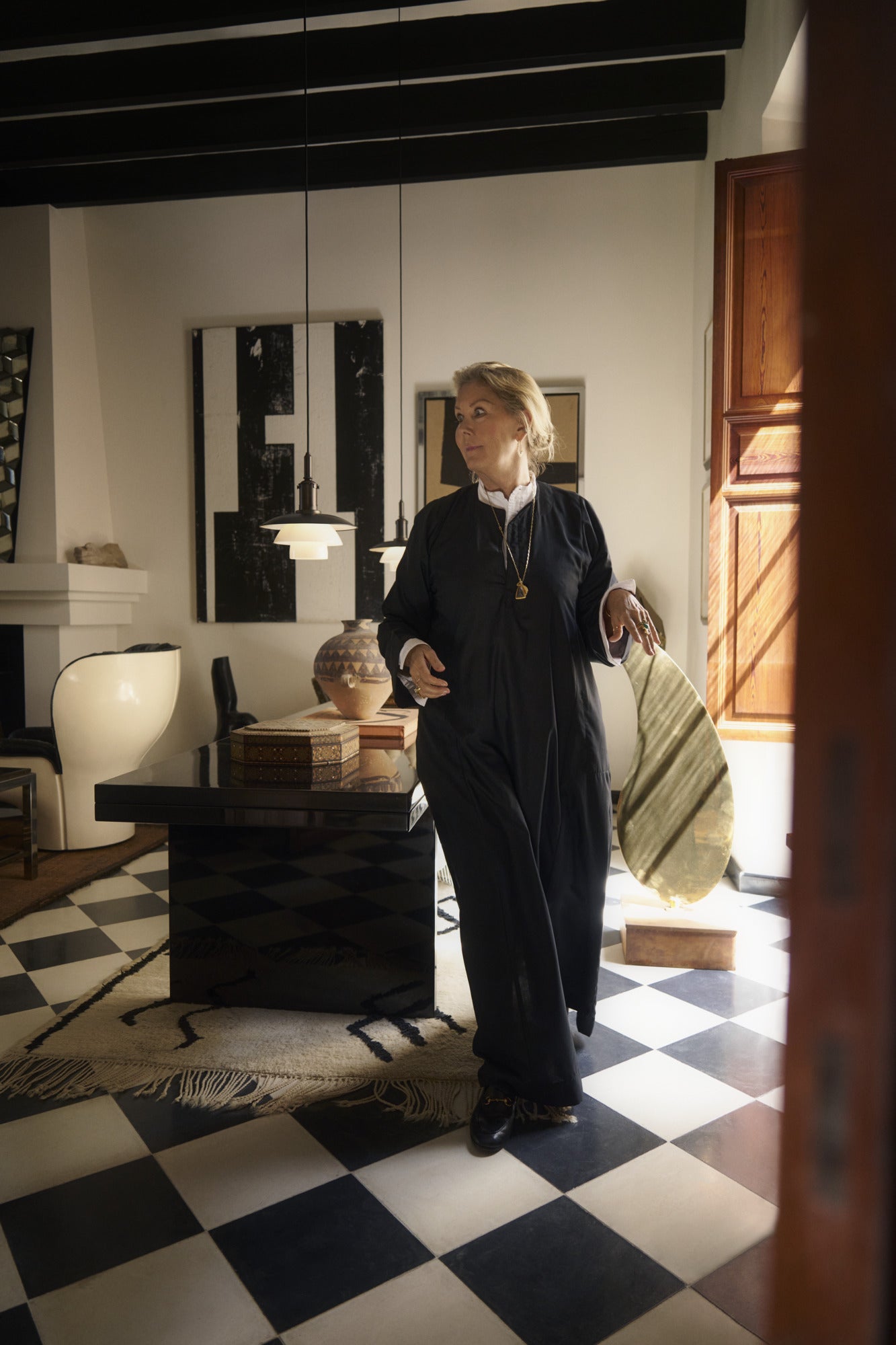 PH 3/3 pendant lamp white with black matte finish