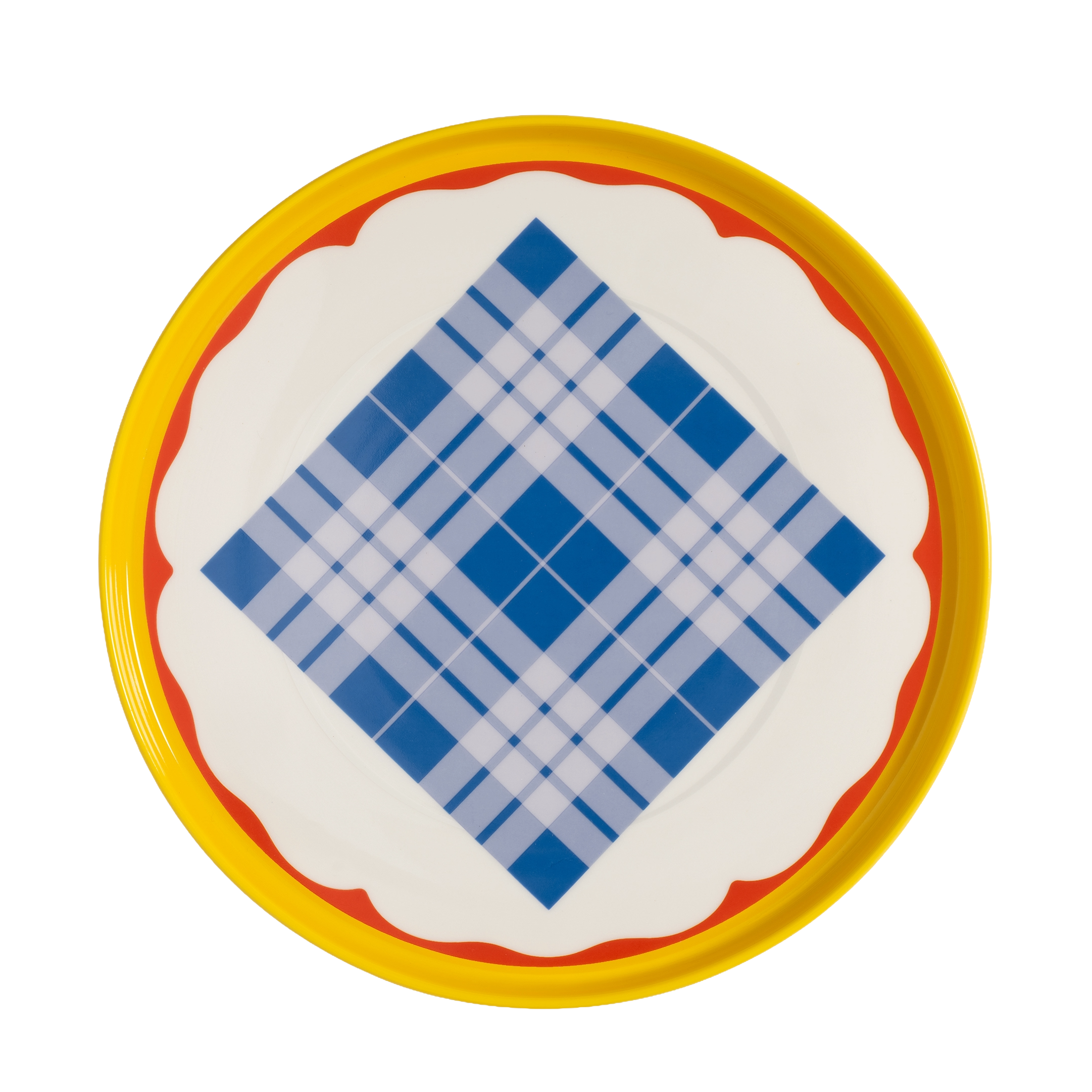 Dinner plate DAYDREAM WAVE blue with white and orange