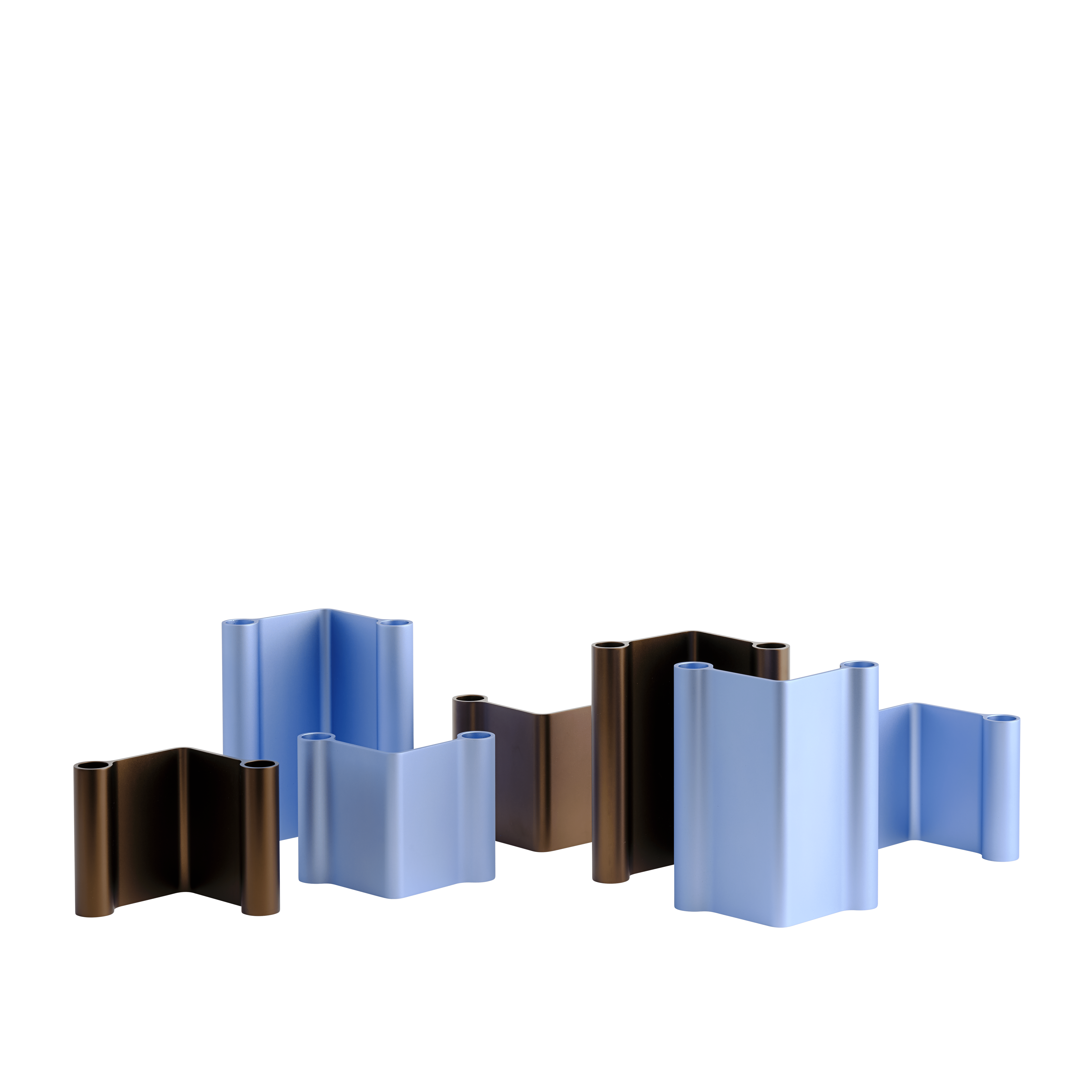 PAIR Blue Candle Holder