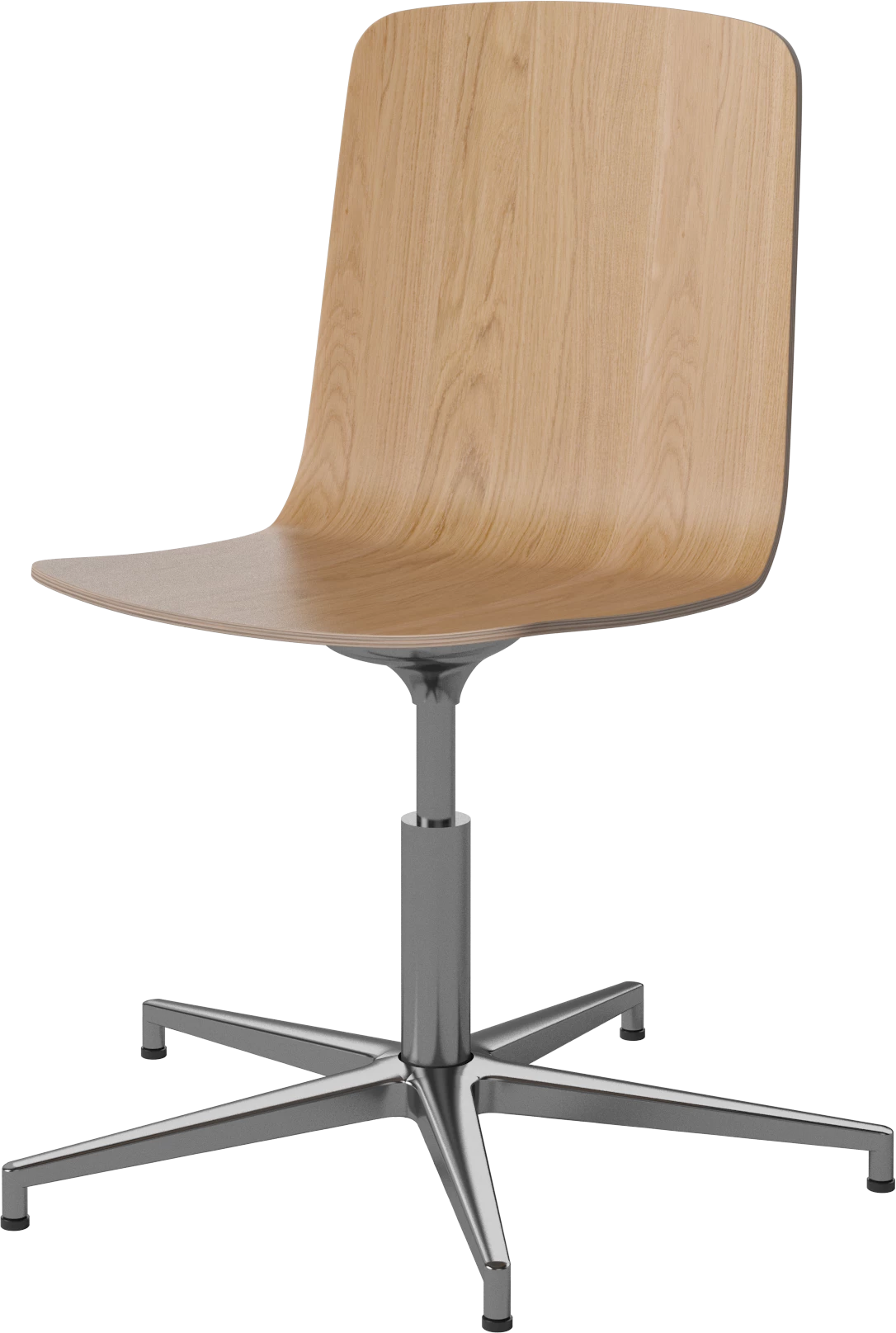 Palm Office Chair Oak Furnier mit einer Metallbasis