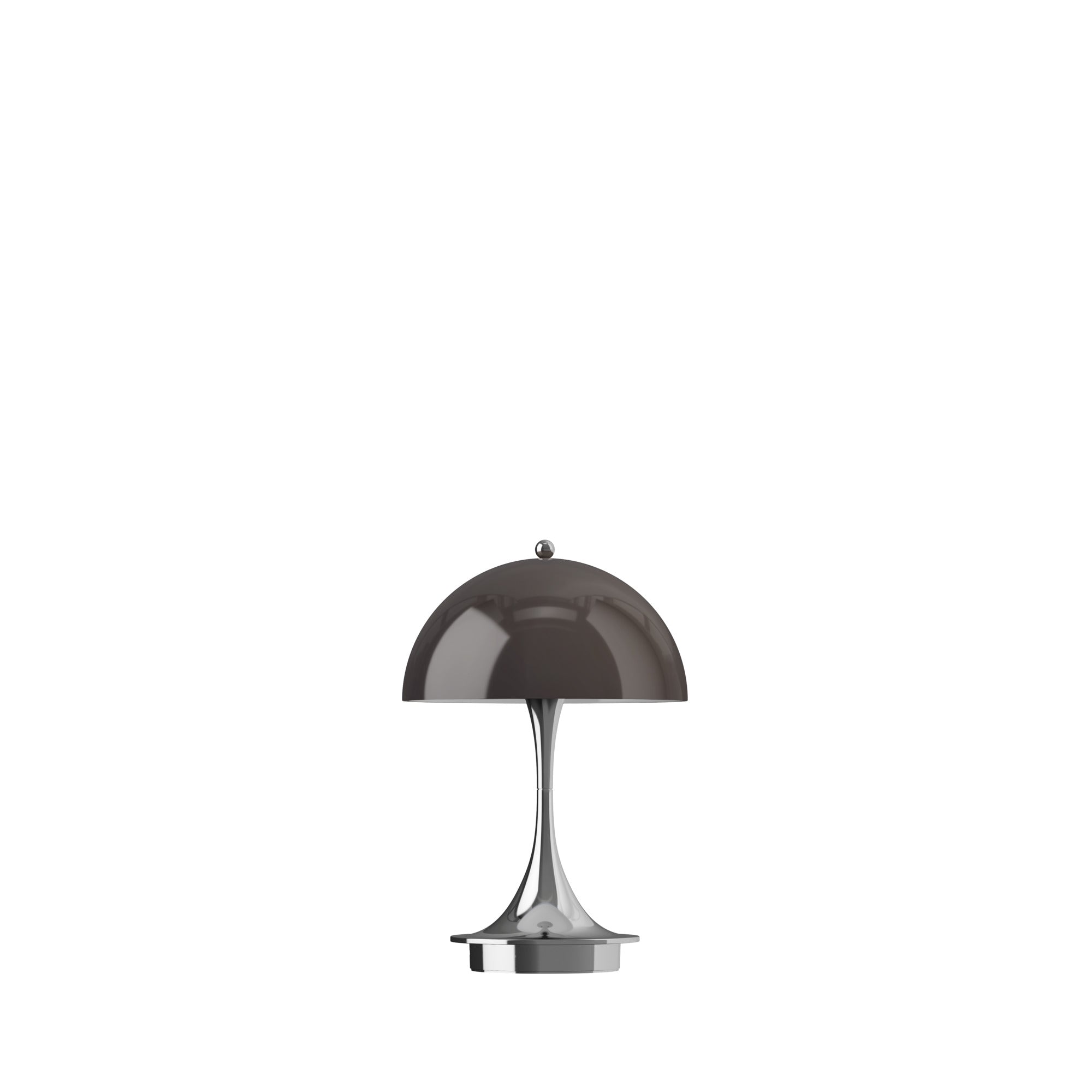 Tragbare Lampe PANTHELLA 160 braun mit verchromtem Fuß