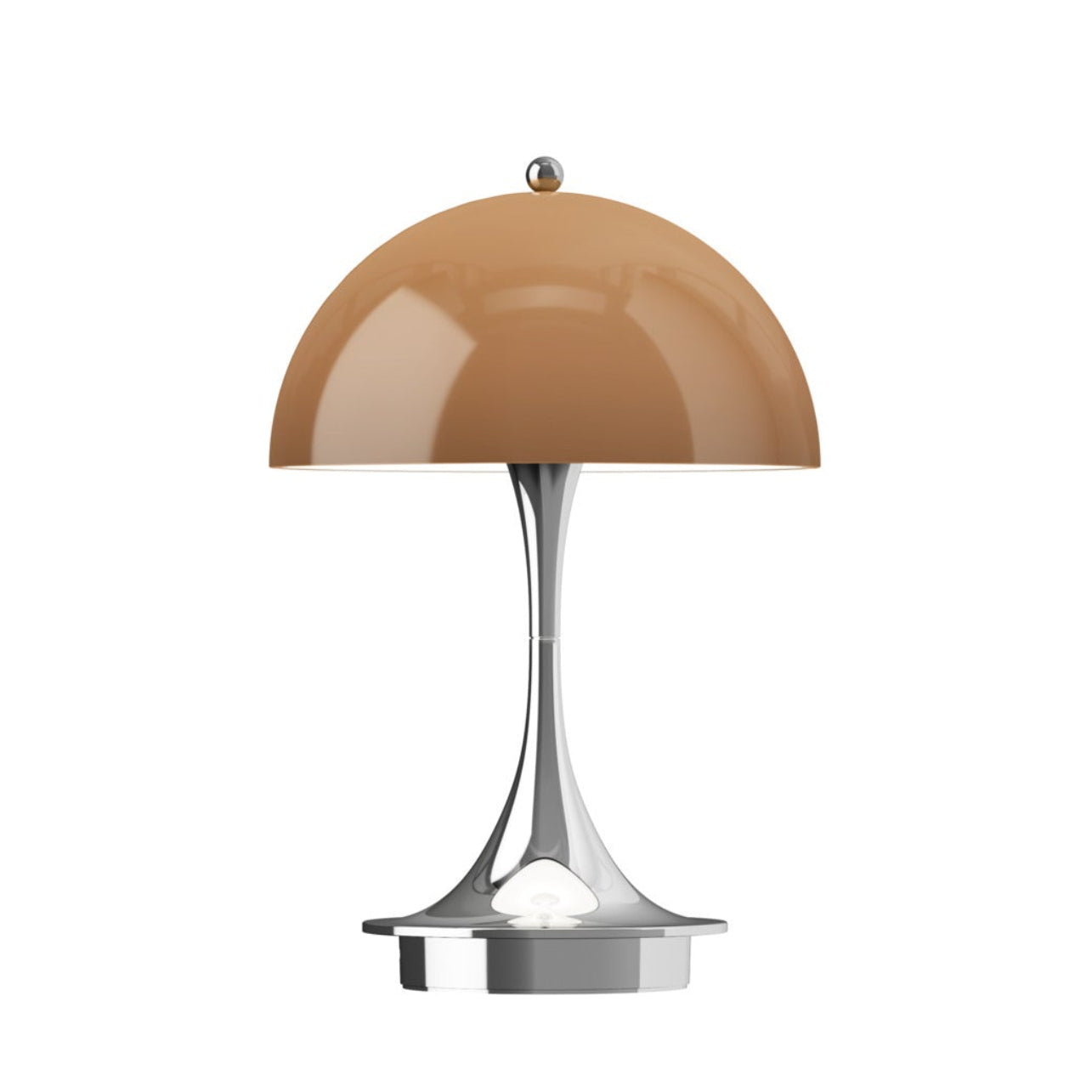 Tragbare Lampe PANTHELLA 160 braun mit verchromtem Fuß