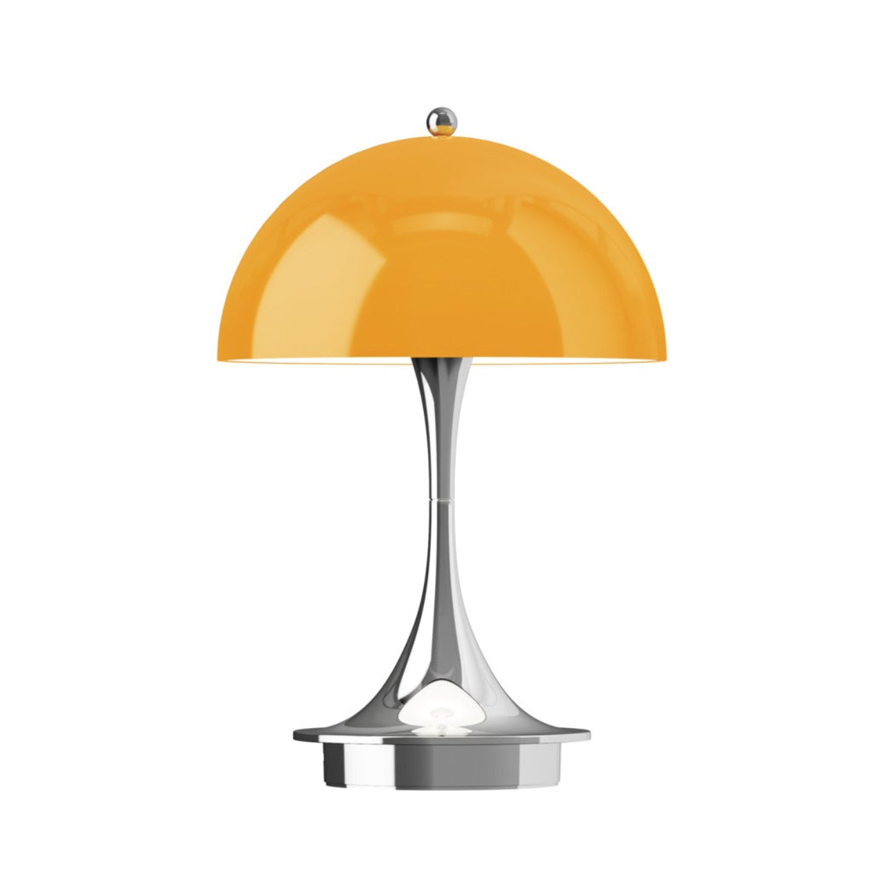 Tragbare Lampe PANTHELLA 160 orange mit verchromtem Fuß