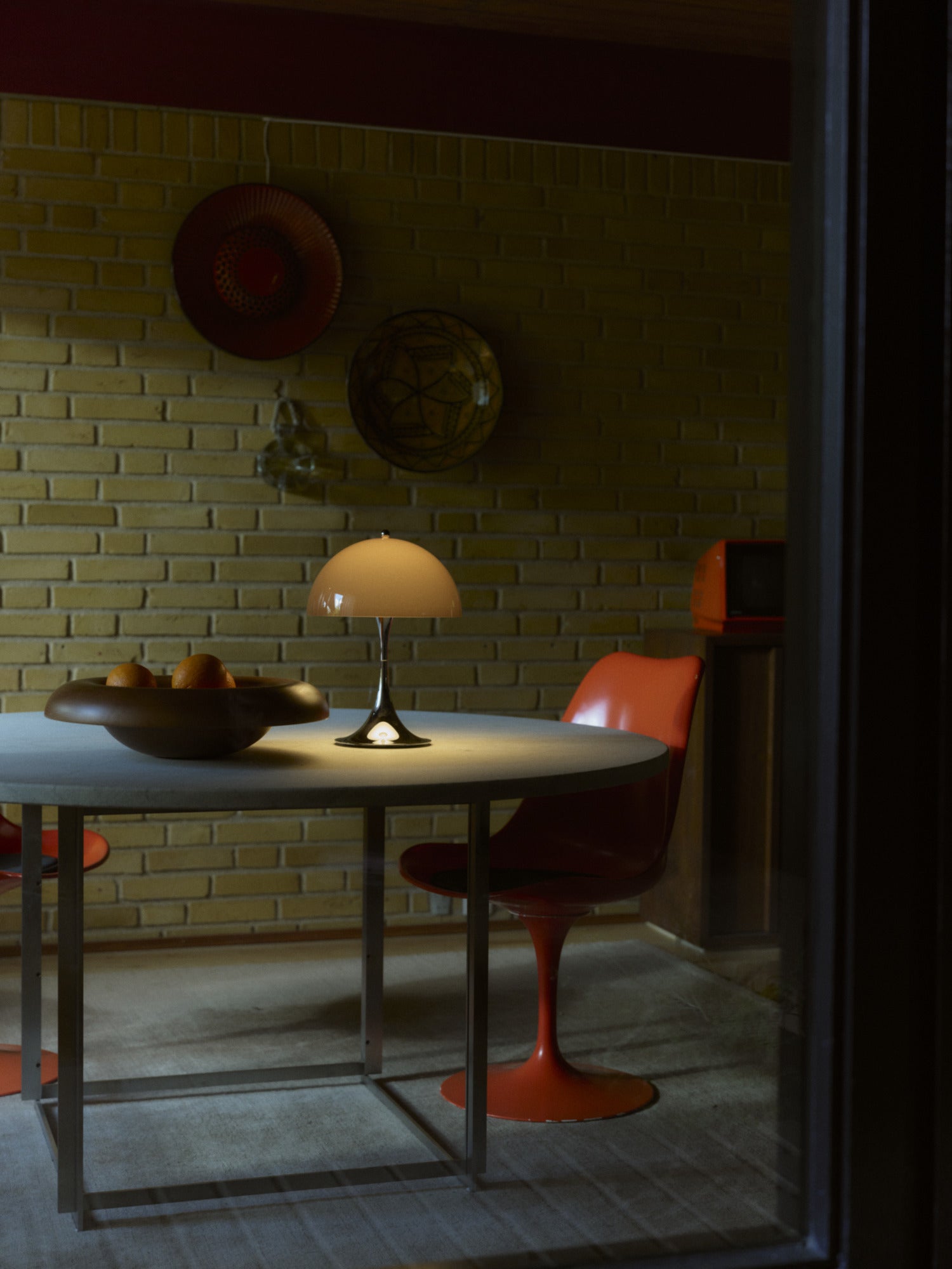 Portable Lamp PANTHELLA 250 brown with chrome base