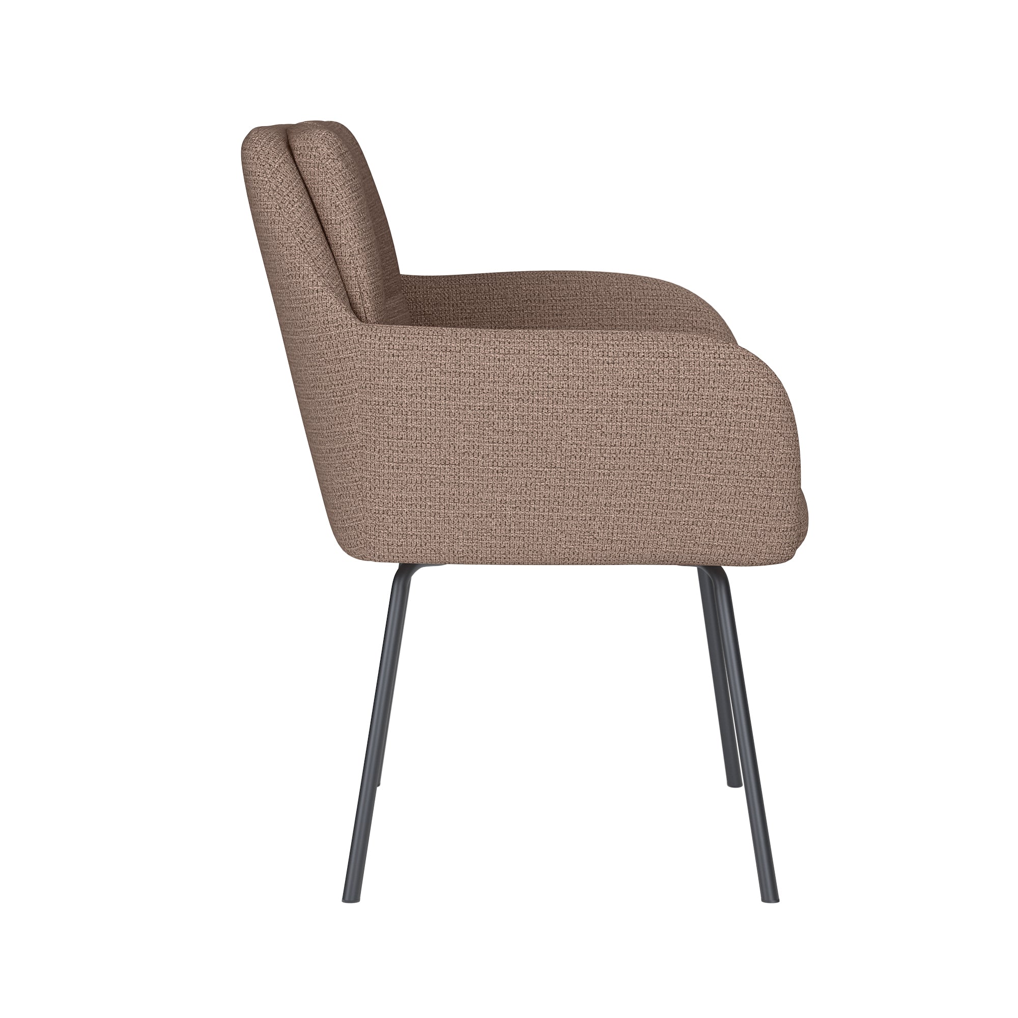 Stuhl PETE taupe mit schwarzem Gestell