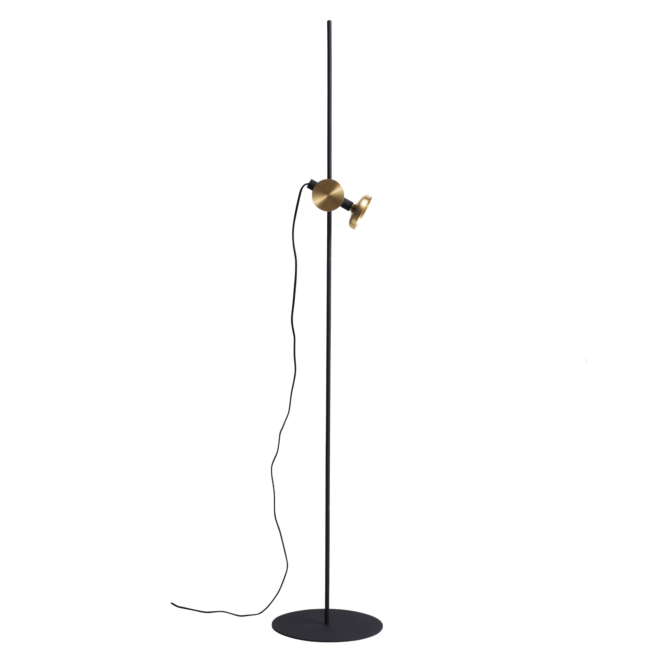 BLEND floor lamp black with brass finish