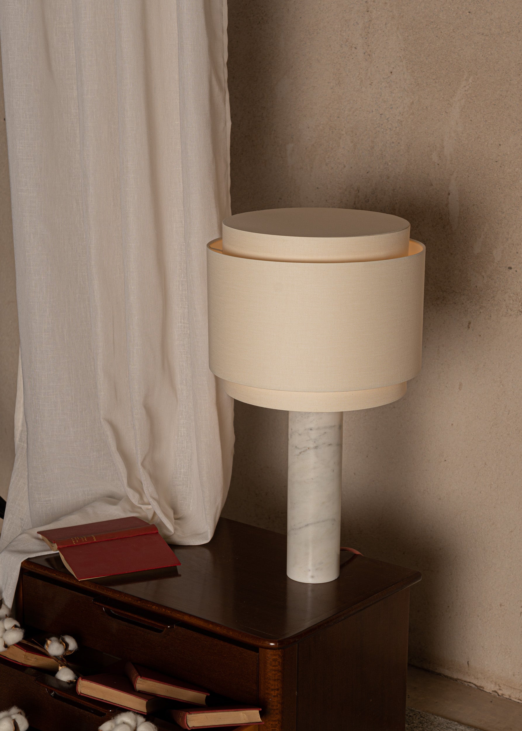 PIPO DUOBLE Table Lamp White Marble