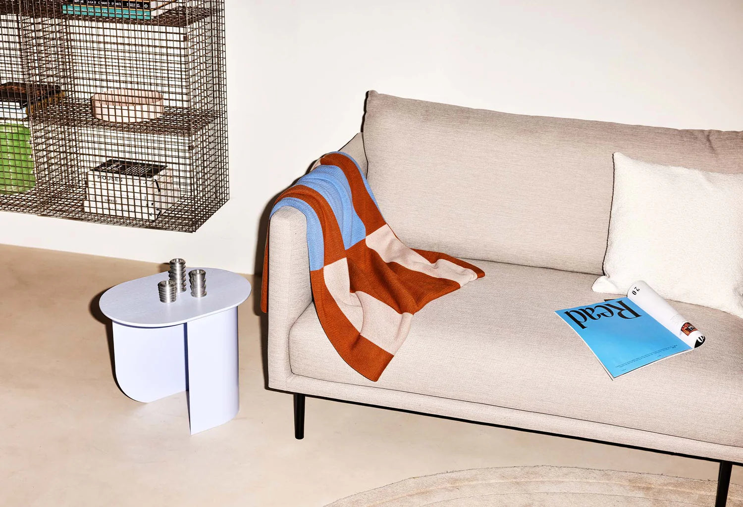 Koc STRIPED blue with brown and beige