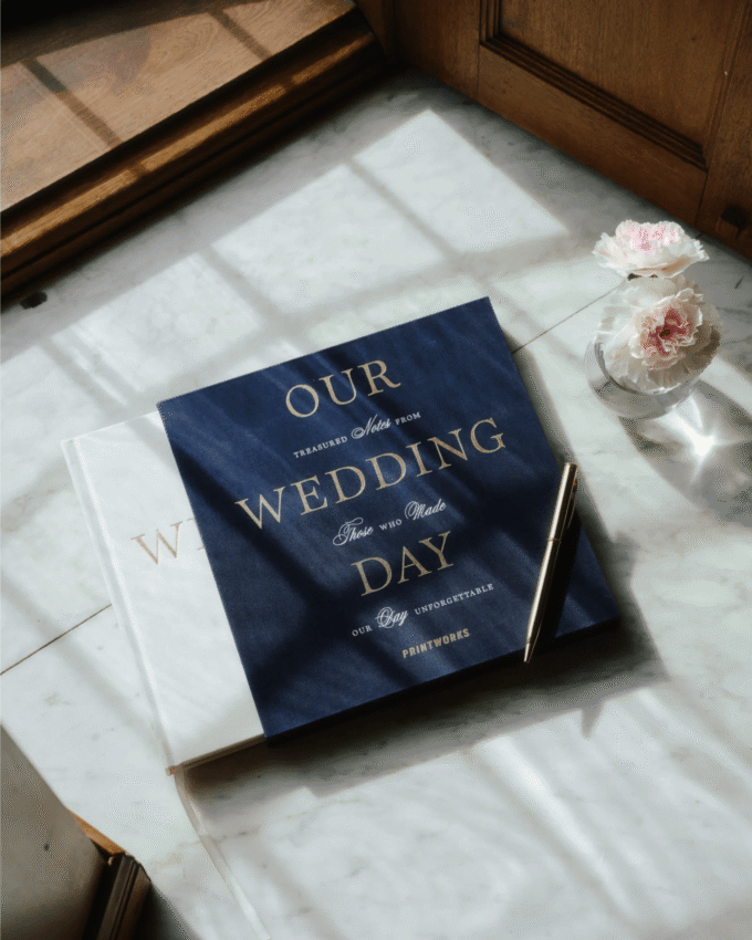 Gästebuch UNSER HOCHZEITSTAG marineblau mit Weiß