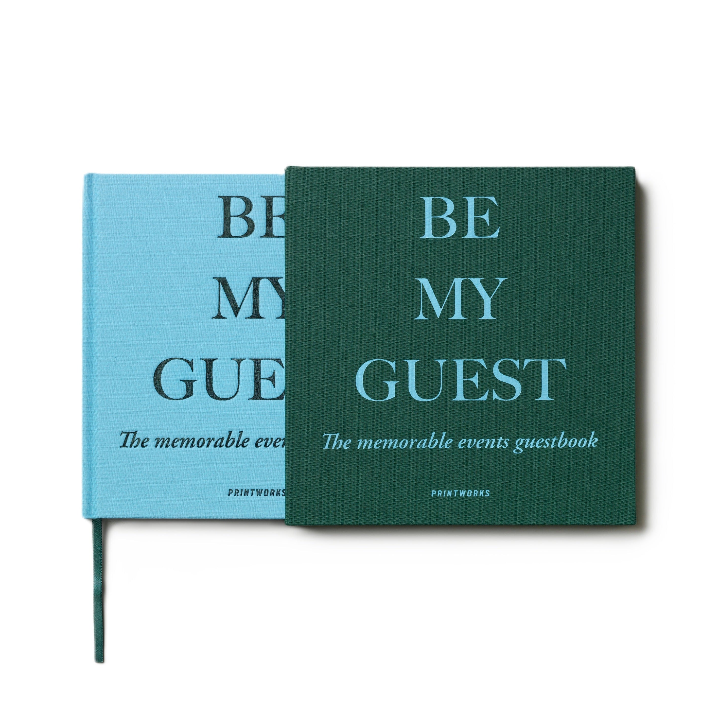 BE MY GUEST Guest Book green with blue