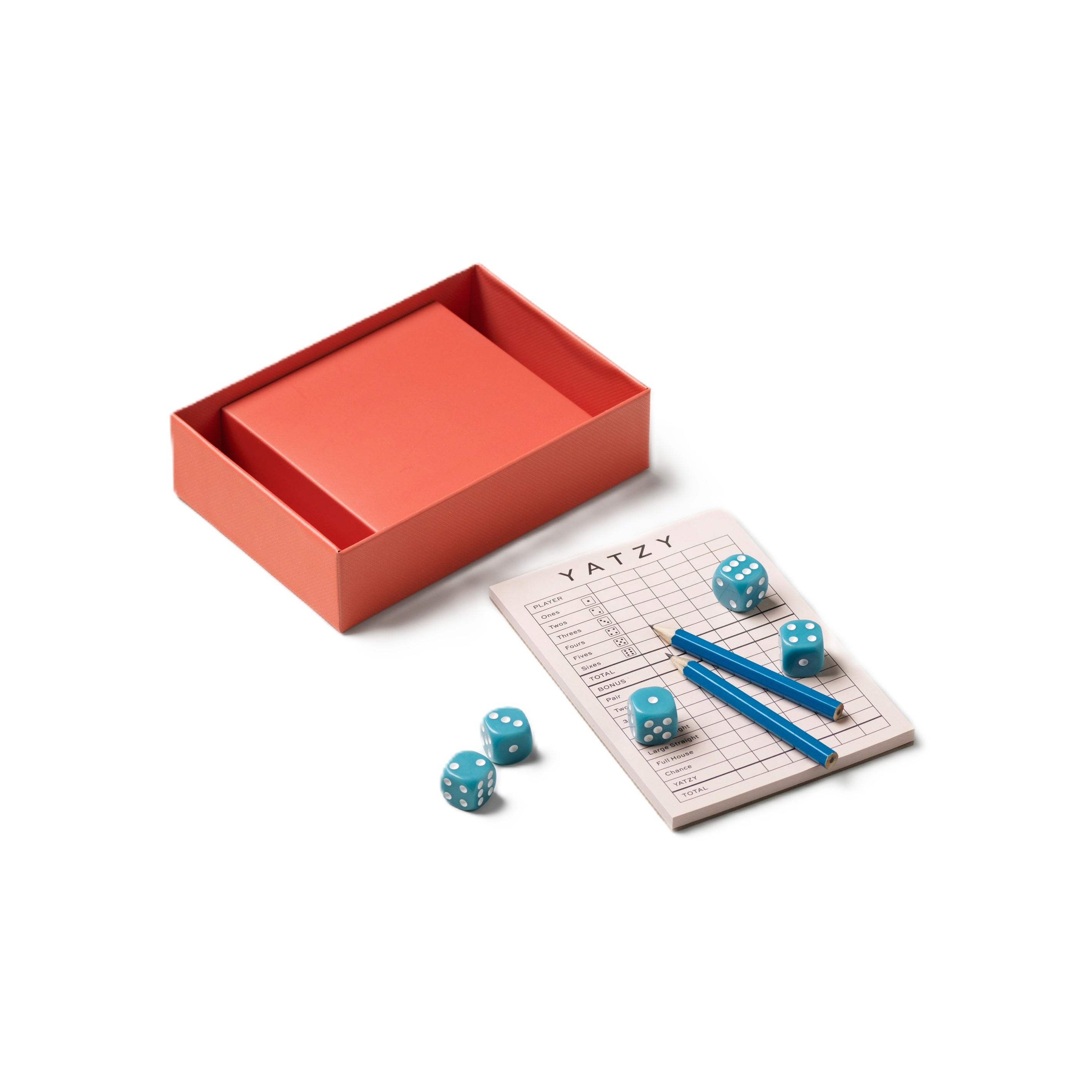 Red YATZY Dice Game with Beige