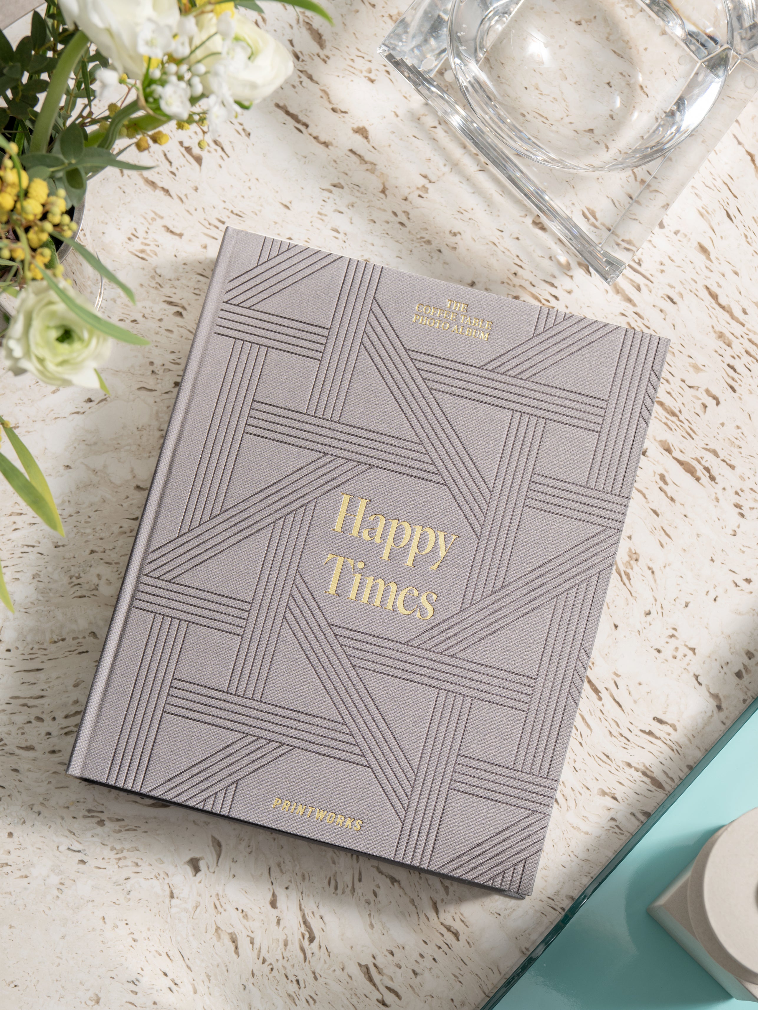 Fotoalbum HAPPY TIMES grau mit Gold