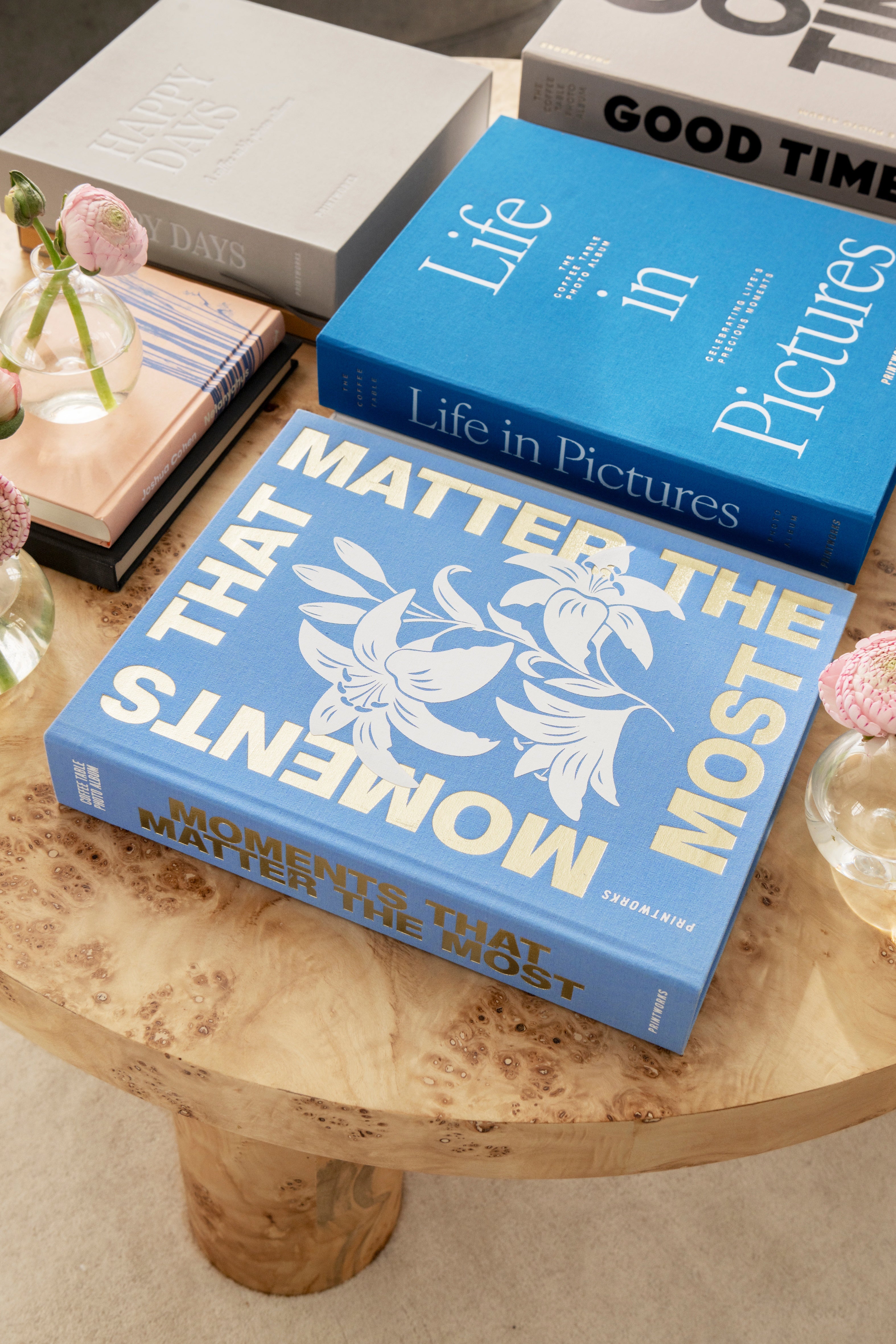 LIFE IN PICTURES Photo Album Blue with White